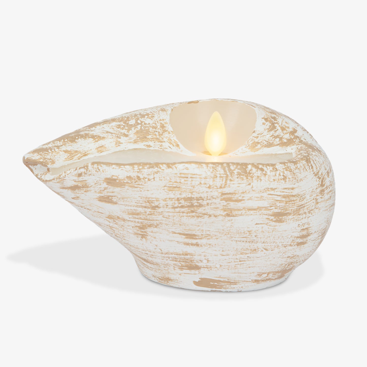 White Melo Shell Flameless Candle