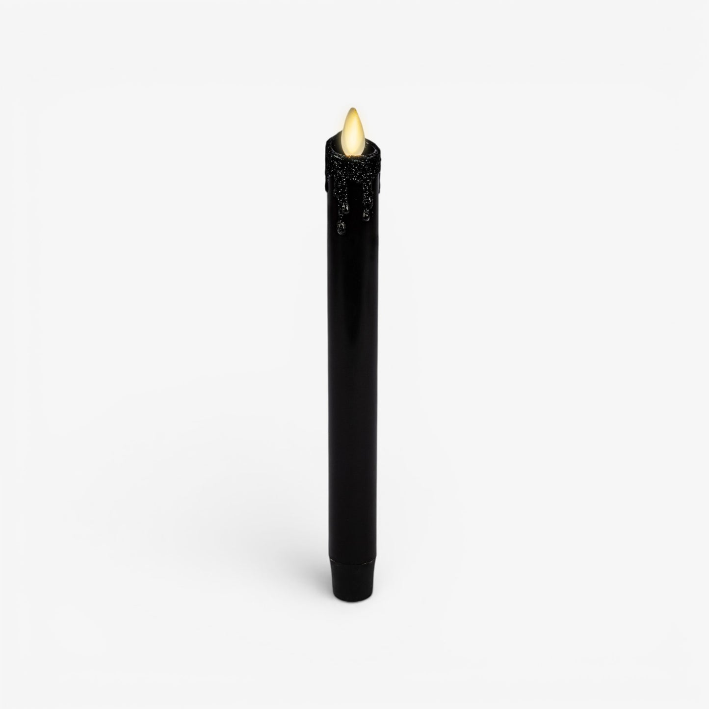 Glitter Black Wax Drip Taper
