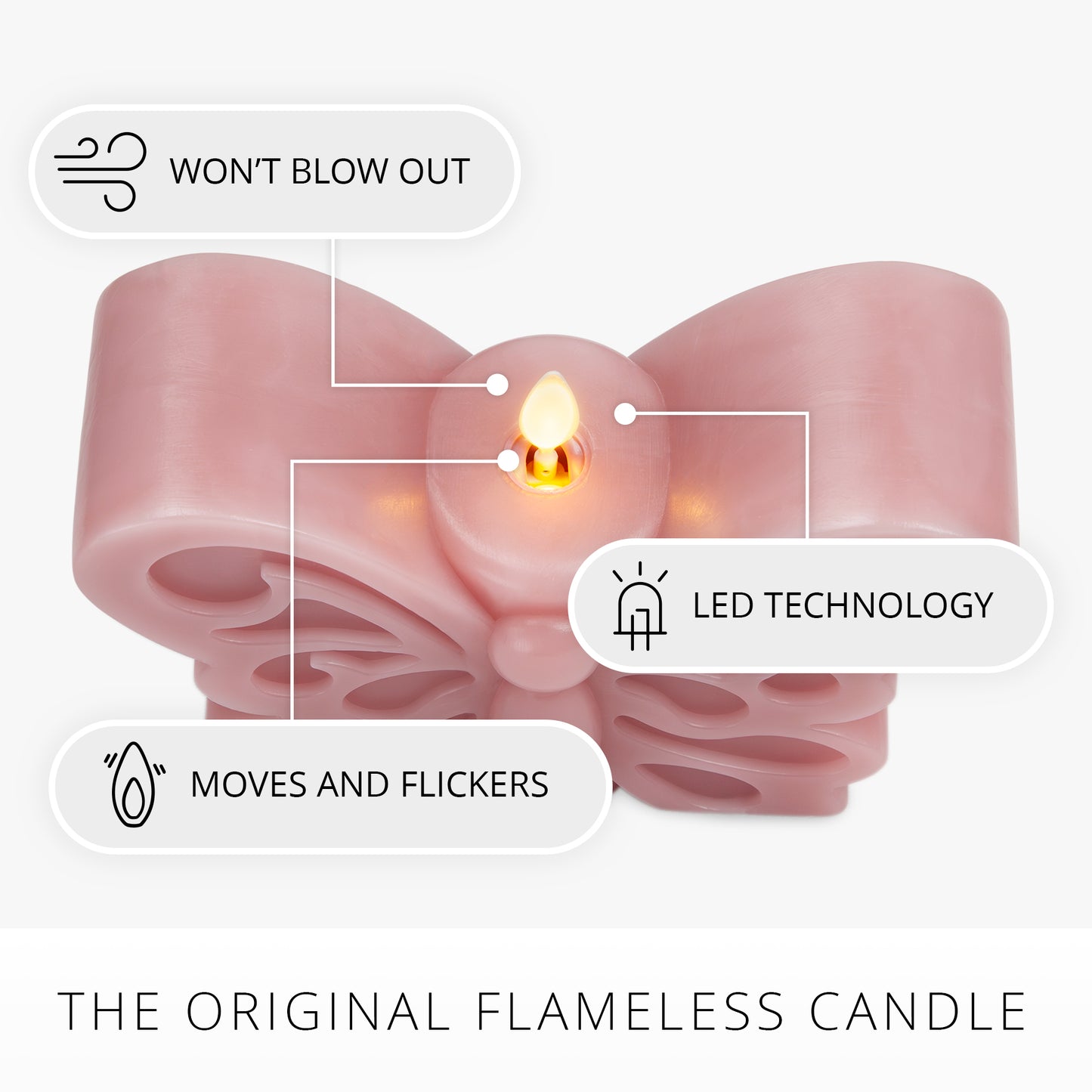 Blooming Mauve Flameless Candle Butterfly