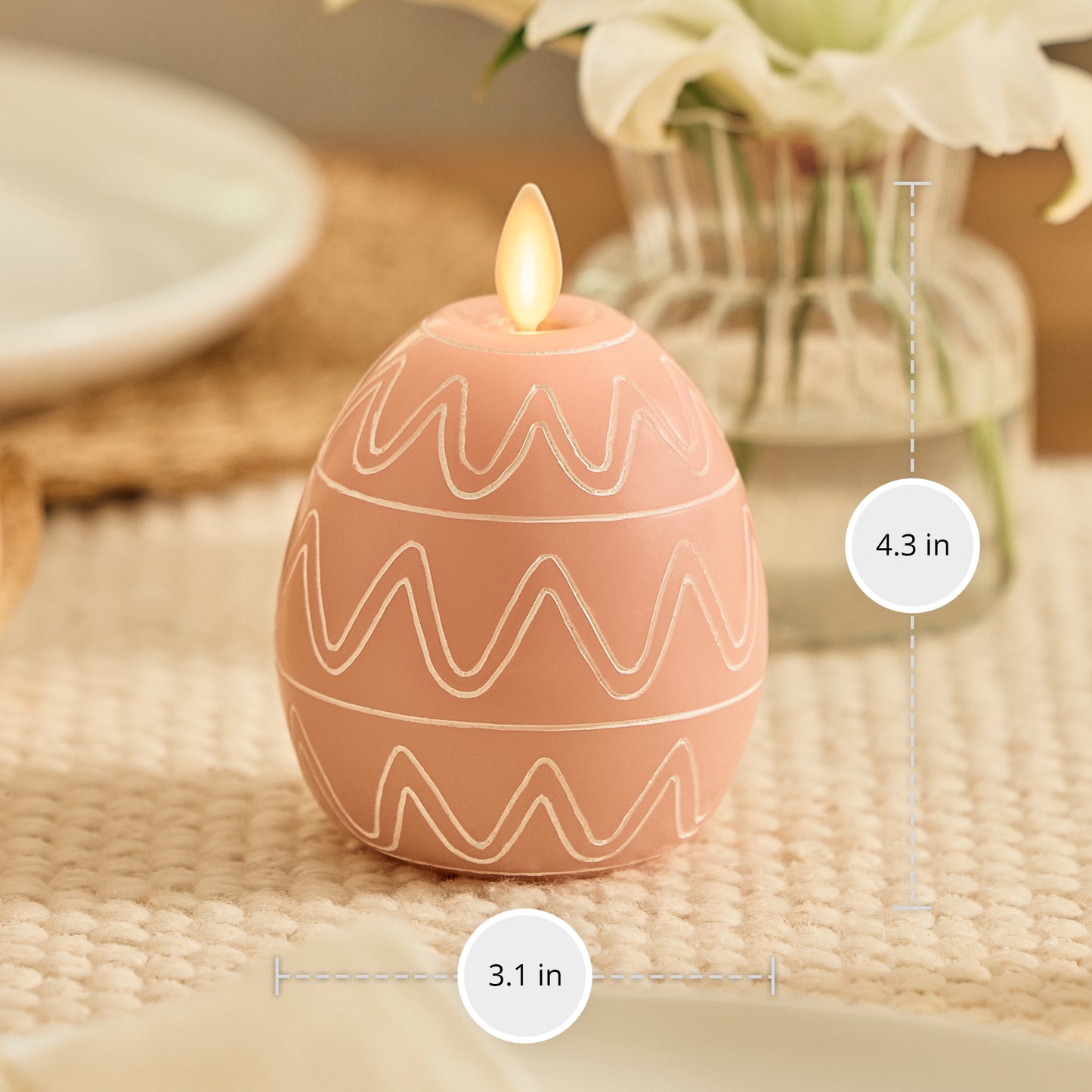 Dusky Rose Flameless Candle Egg