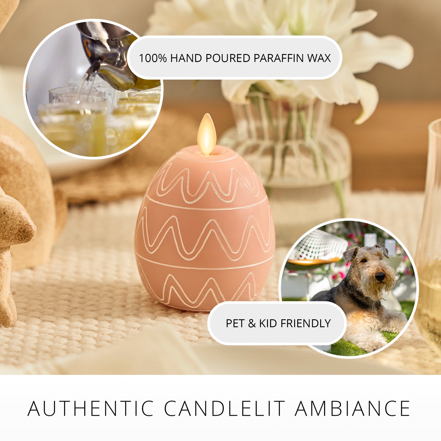 Dusky Rose Flameless Candle Egg