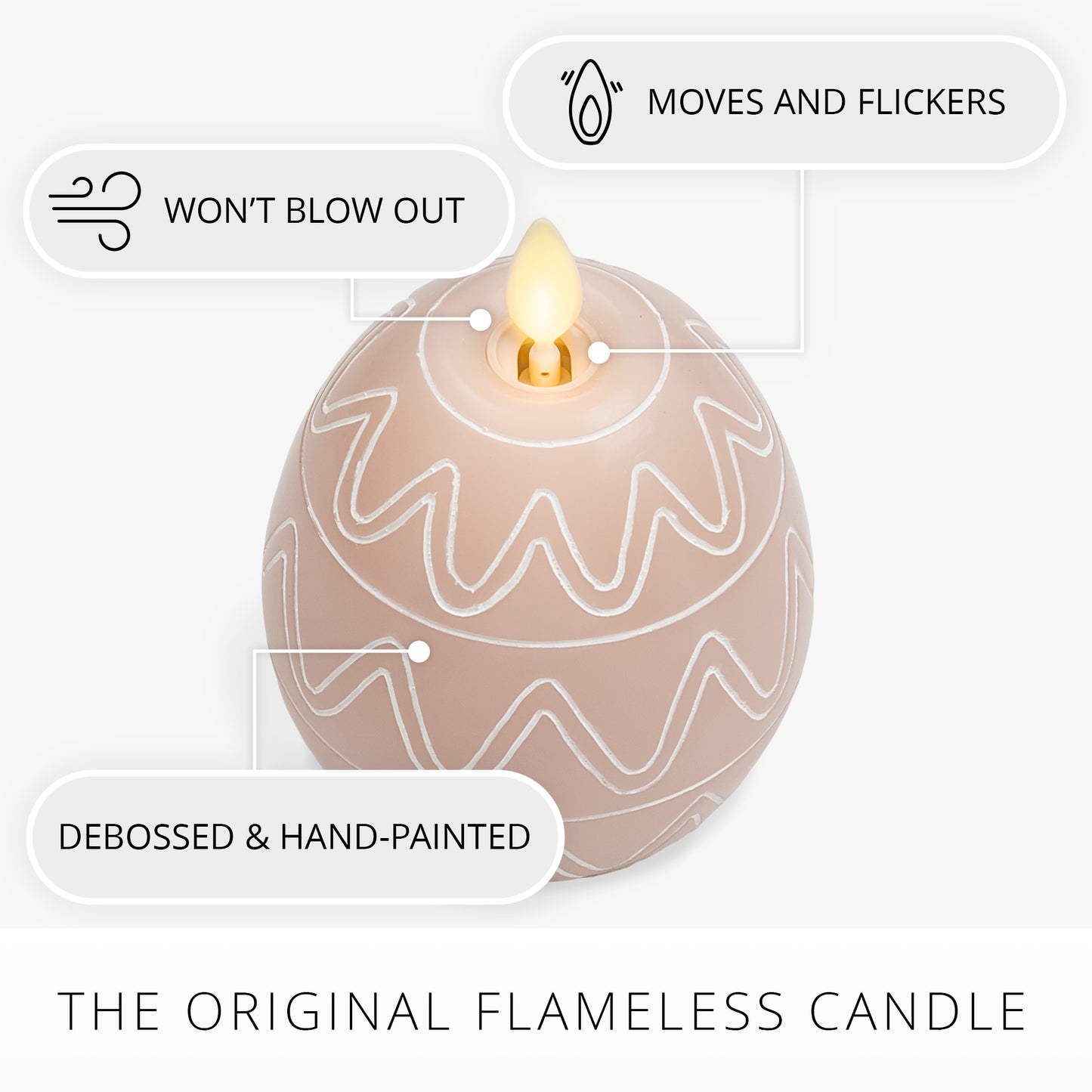 Dusky Rose Flameless Candle Egg