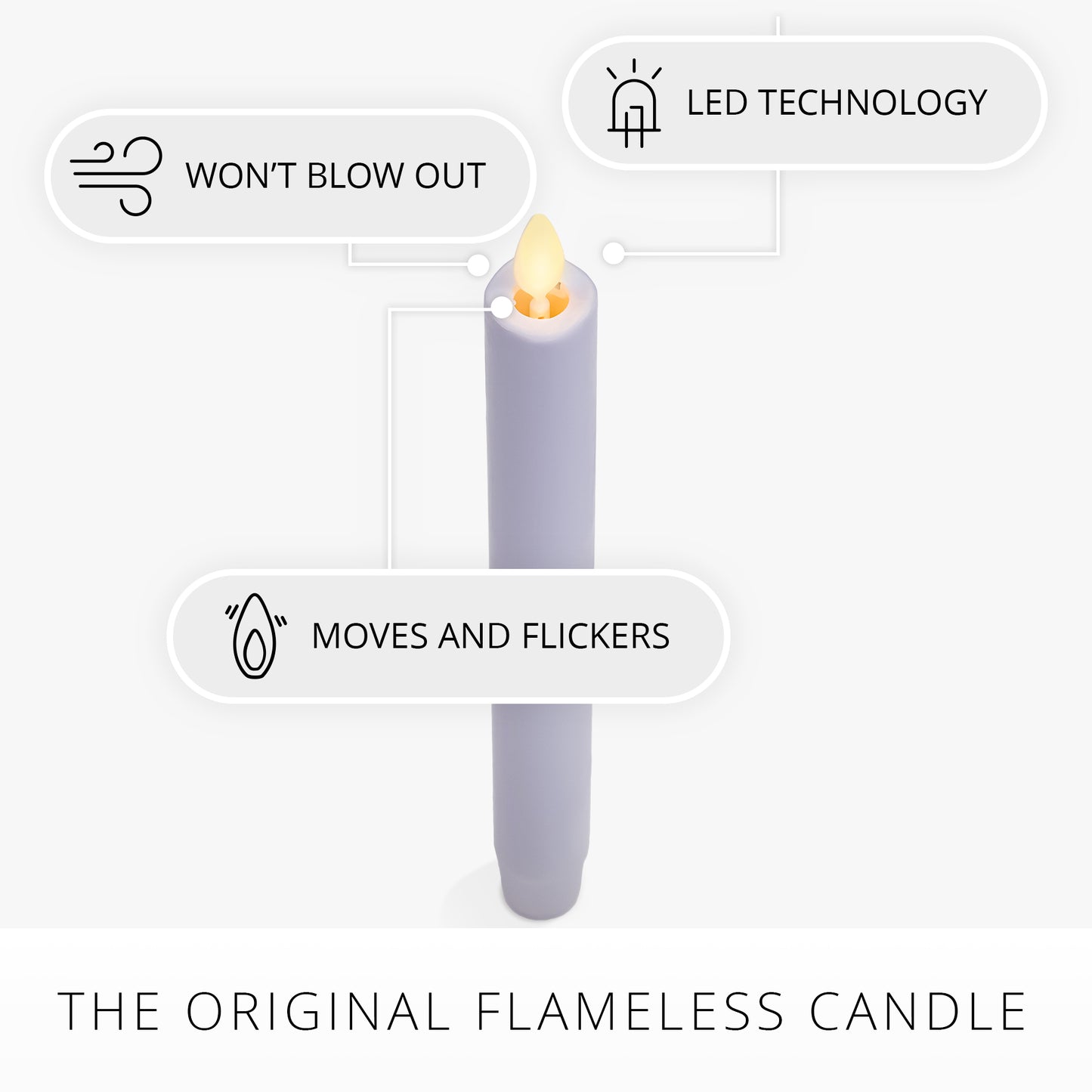 Gentle Lavender Flameless Candle Taper