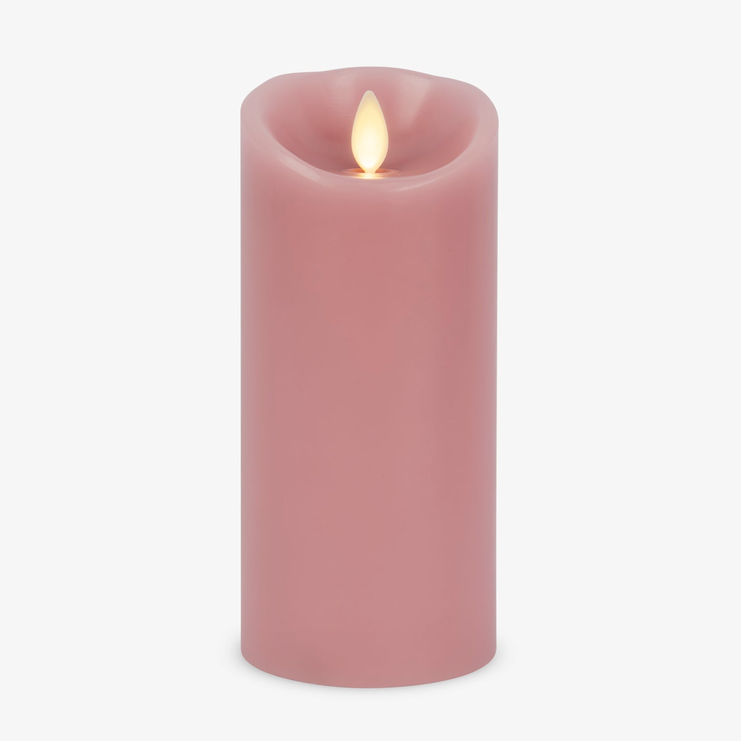 Blooming Mauve Scallop Flameless Candle Pillar