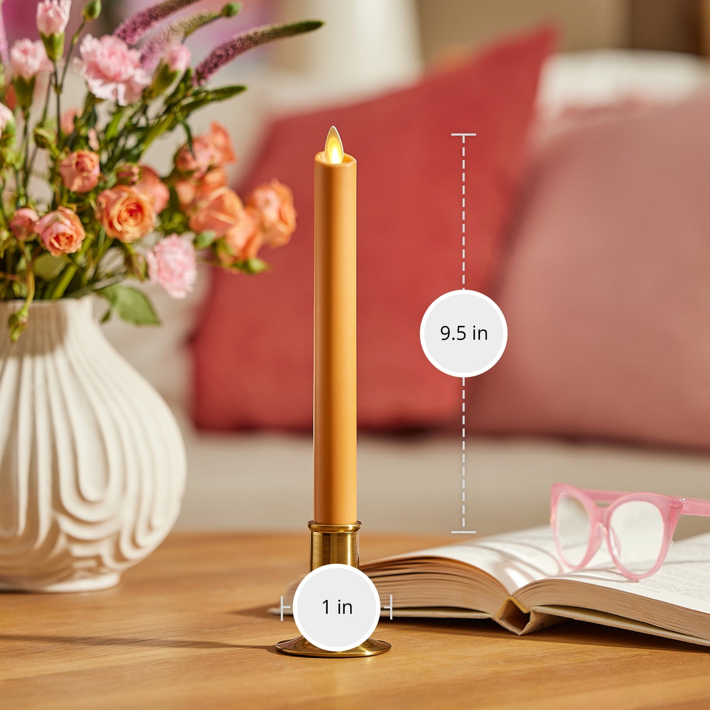 Sunlit Honey Flameless Candle Taper