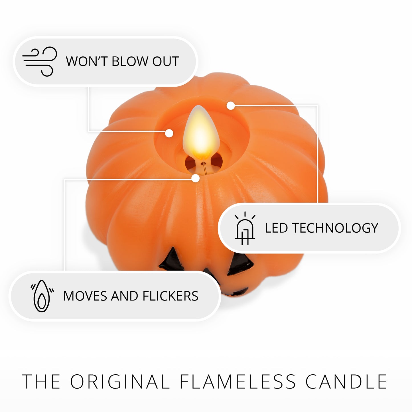 Russet Orange Flameless Candle Jack-o-lantern Tealights