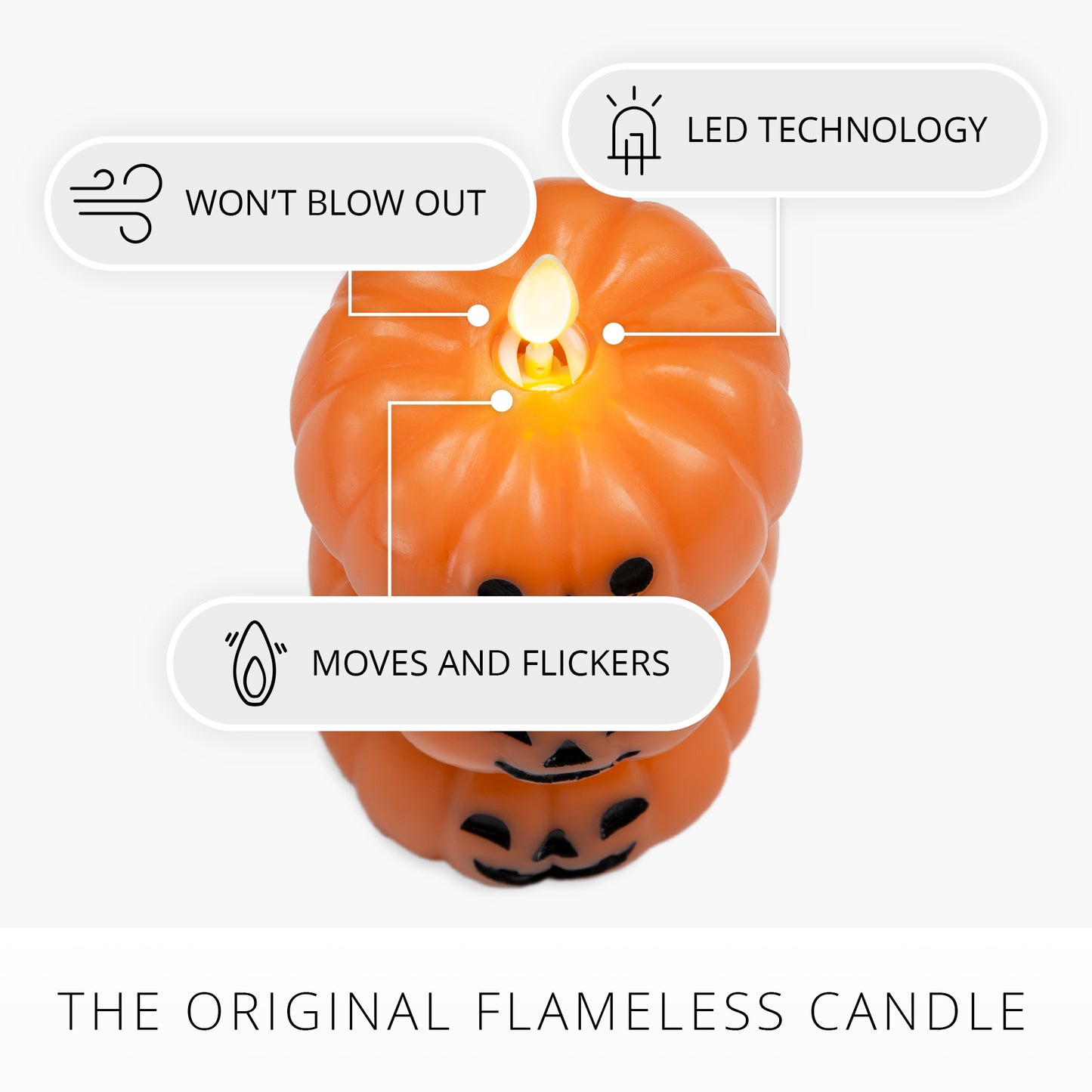Russet Orange Flameless Candle Stacked Jack-o-lanterns