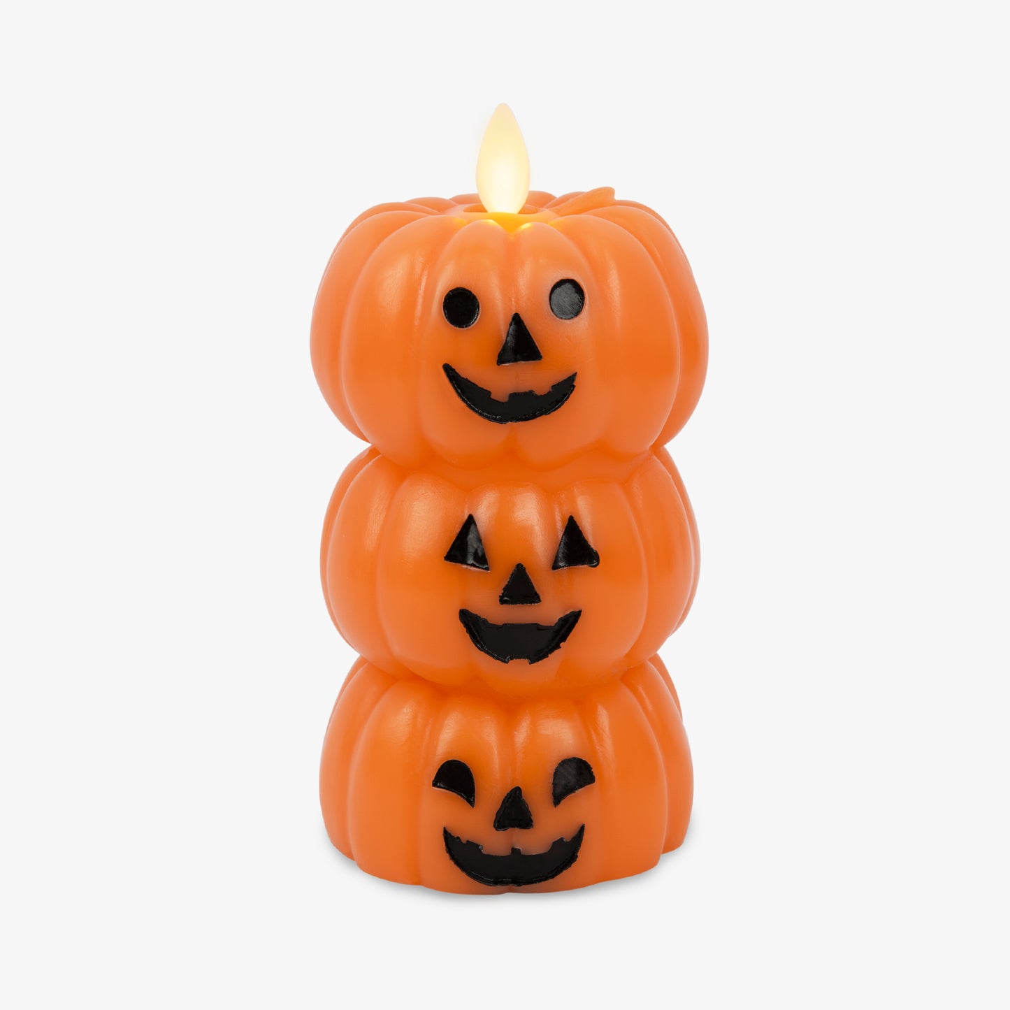 Russet Orange Flameless Candle Stacked Jack-o-lanterns