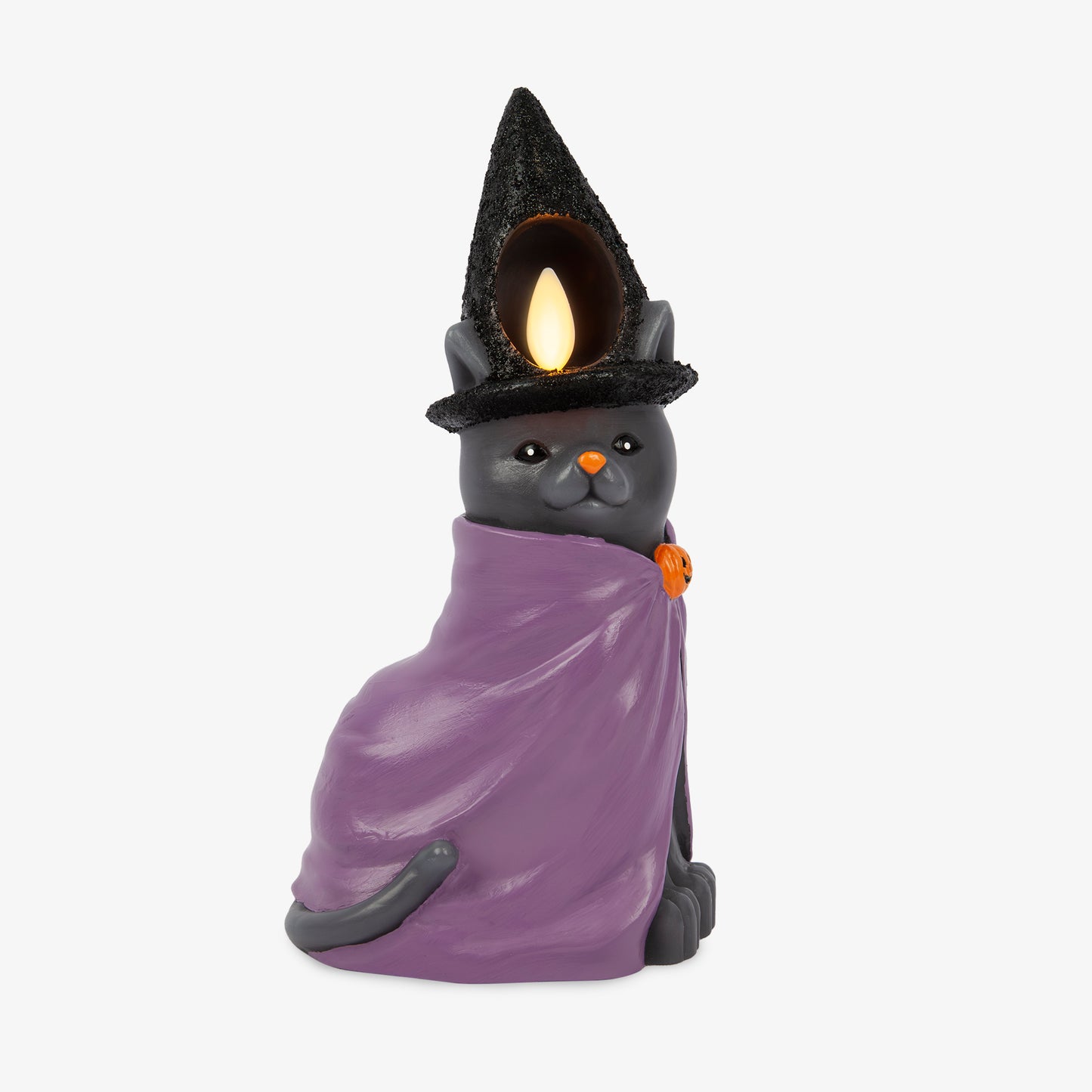 Smoky Charcoal Flameless Candle Witch Cat