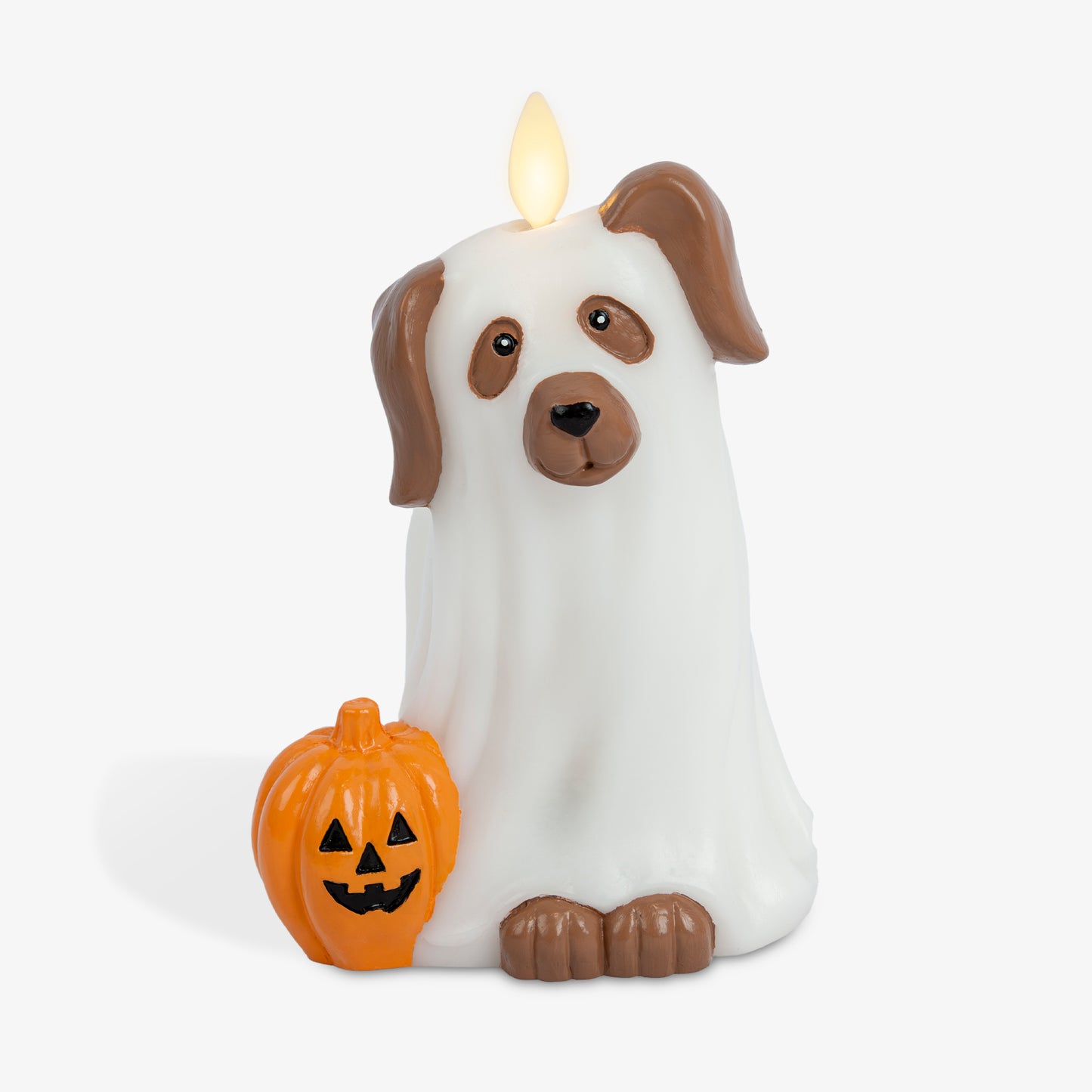 Bright White Flameless Candle Ghost Dog