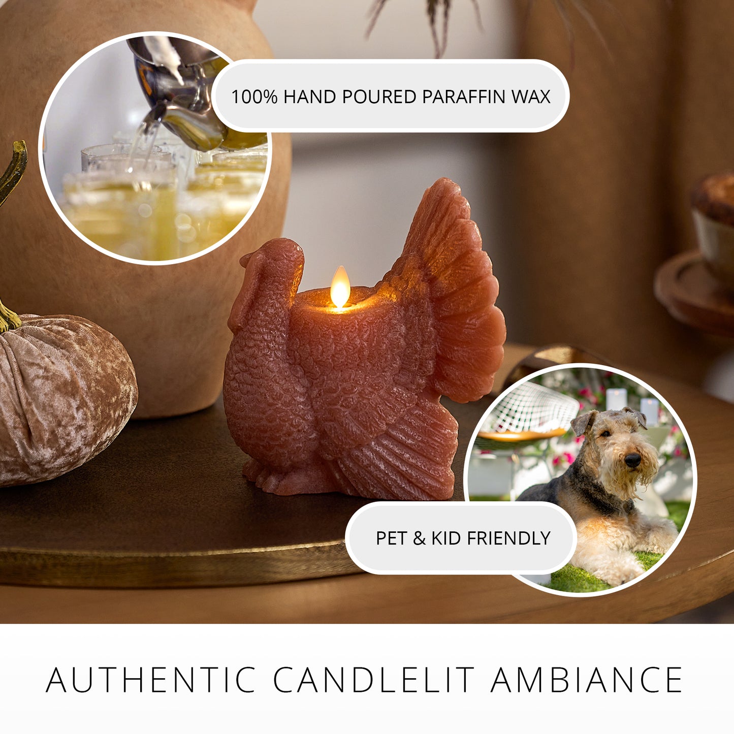 Caramel Café Flameless Candle Turkey