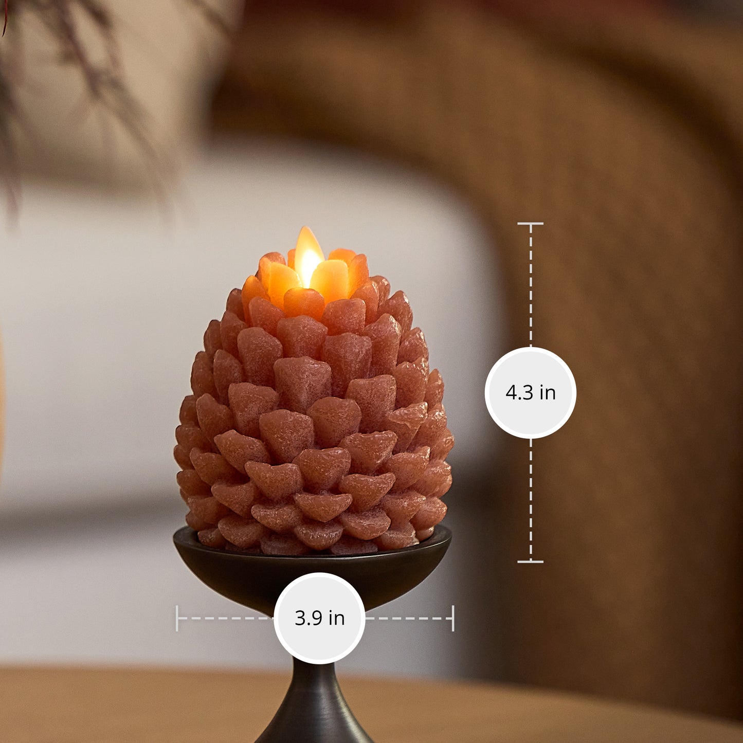 Caramel Café Flameless Candle Pinecones