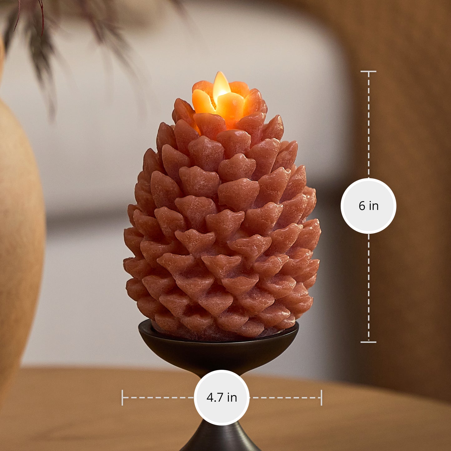 Caramel Café Flameless Candle Pinecones