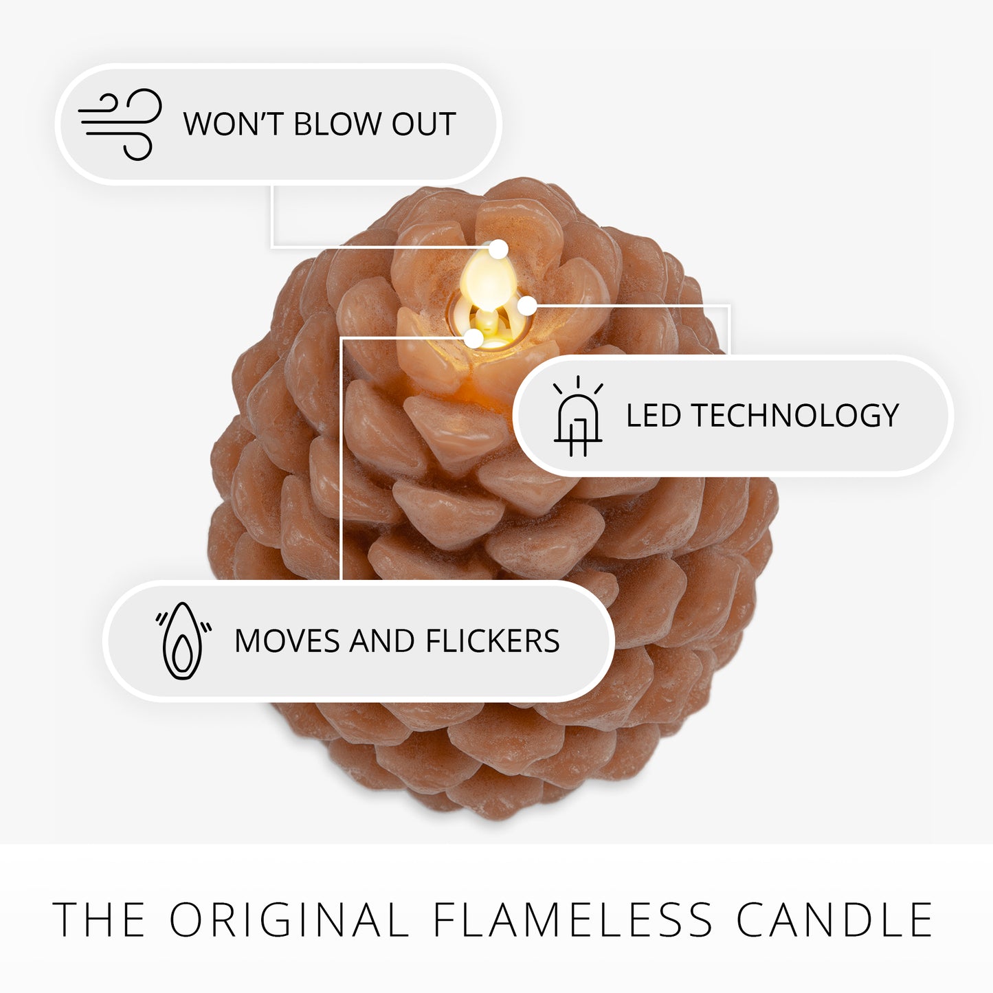 Caramel Café Flameless Candle Pinecones