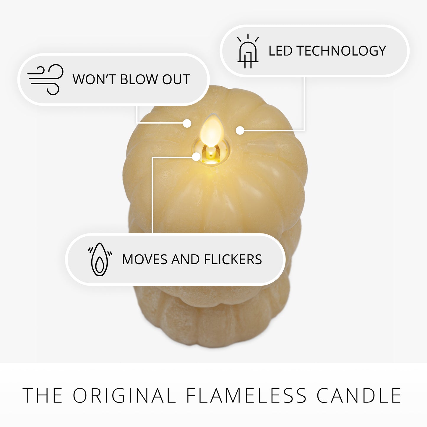 Golden Husk Flameless Candle Stacked Pumpkins
