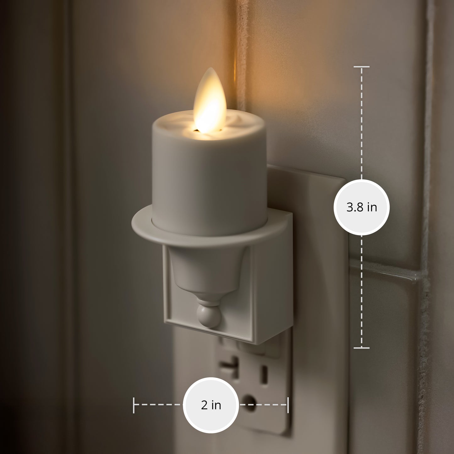 White Flameless Candle Nightlight