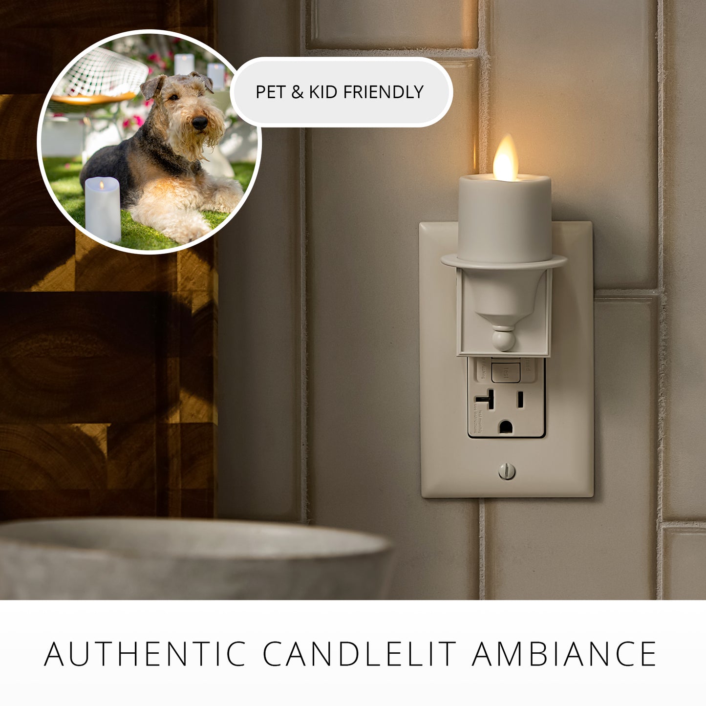 White Flameless Candle Nightlight