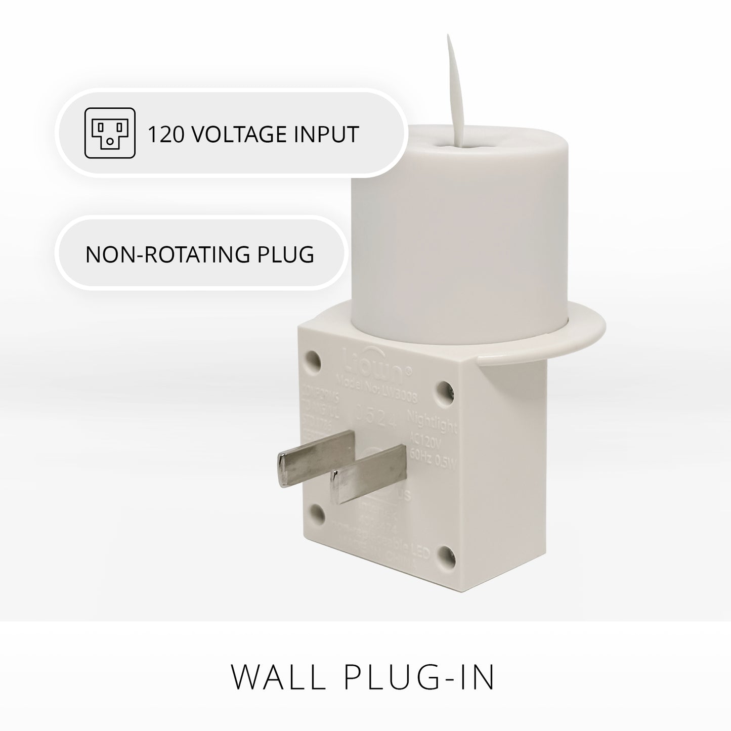 White Flameless Candle Nightlight