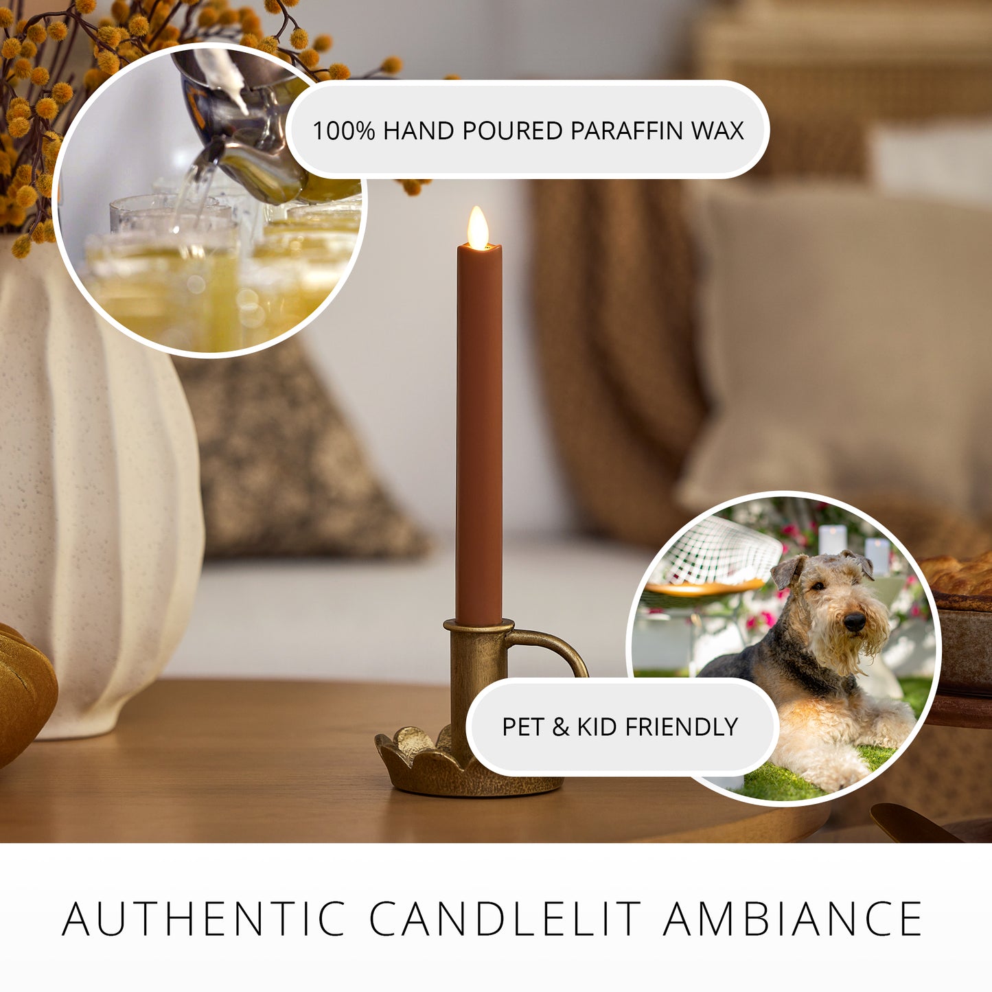Caramel Café Flameless Candle Taper