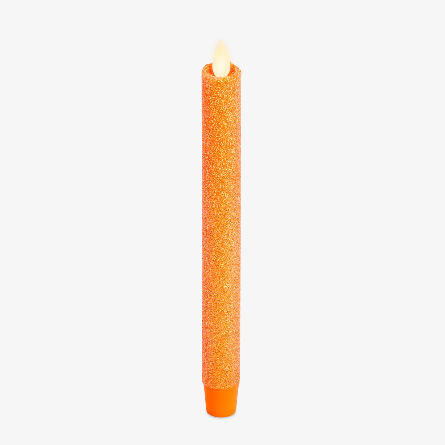 Russet Orange Glitter Flameless Candle Taper