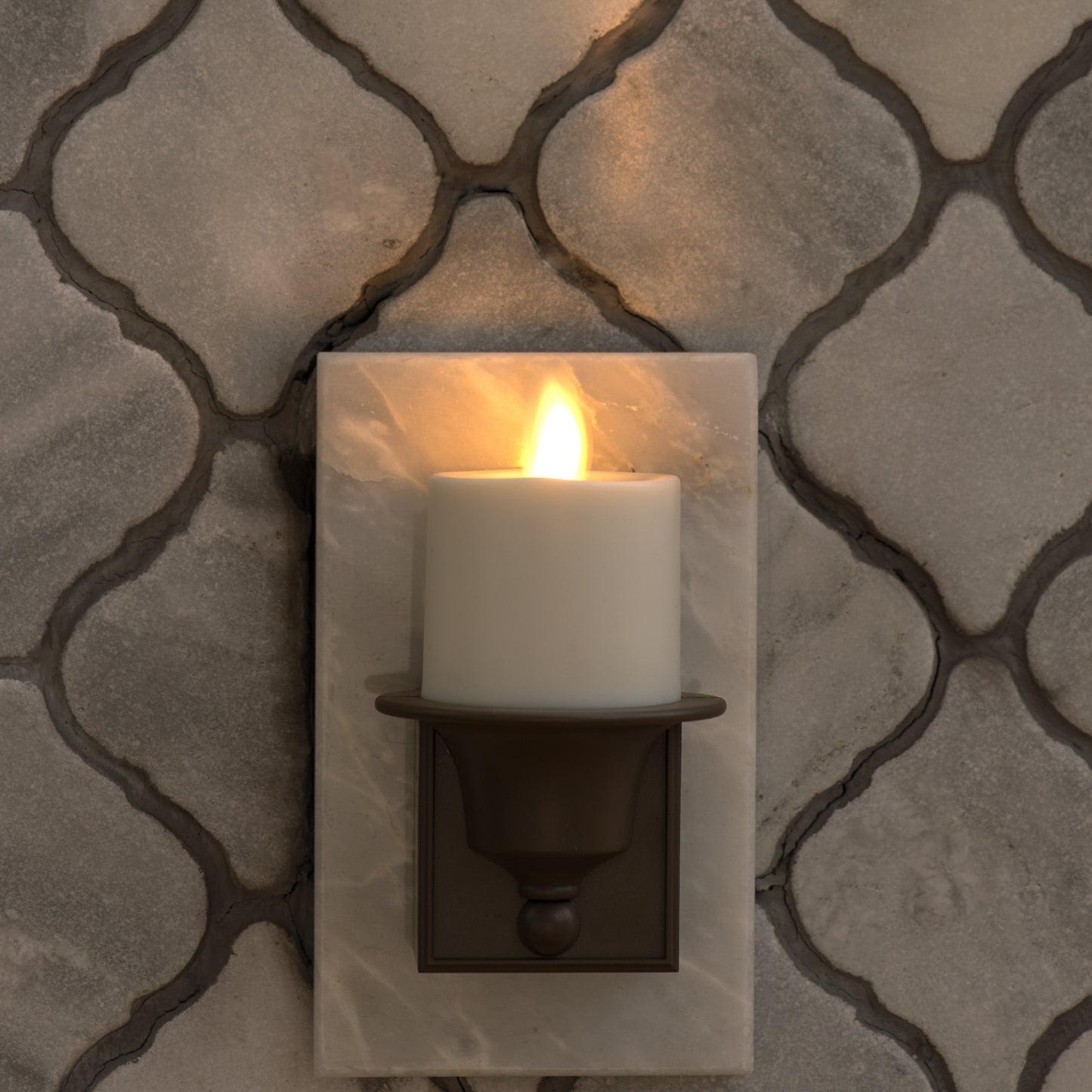 an image of Luminara's flameless bronze night light