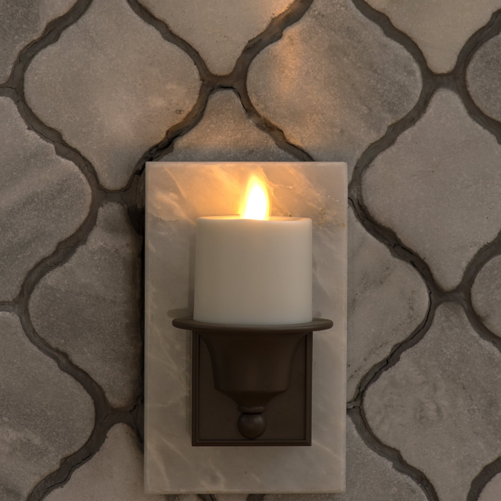 an image of Luminara's flameless bronze night light
