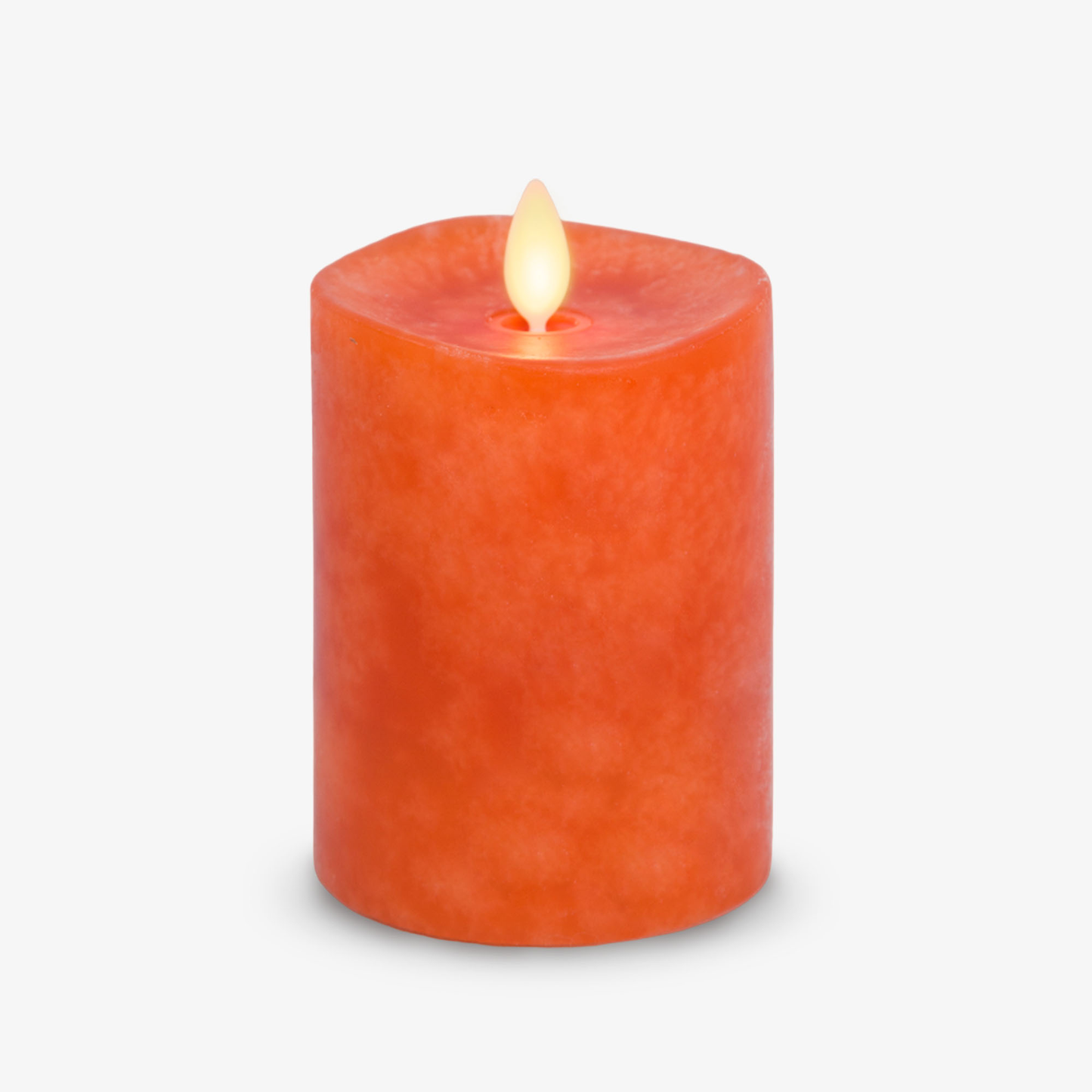 Mottled Harvest Pumpkin Flameless Candle Pillar - Melted Top