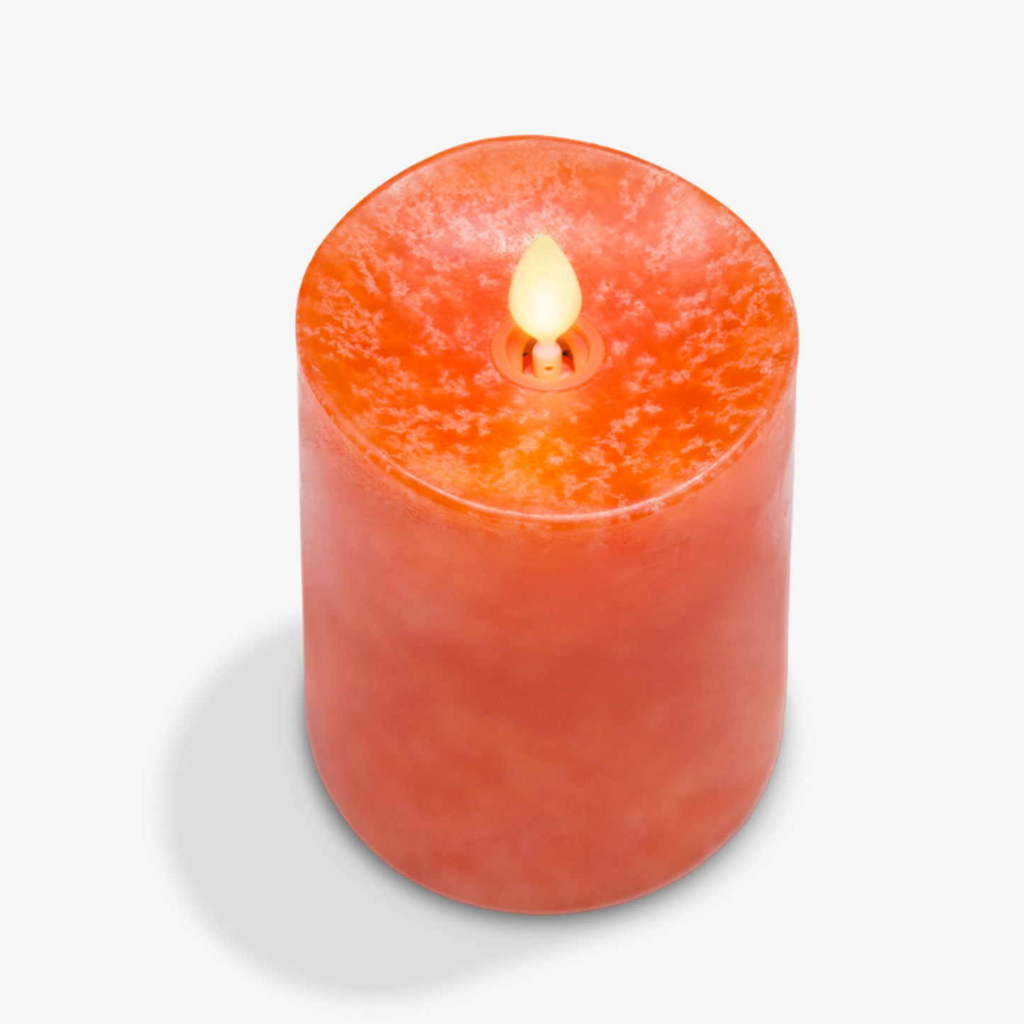 Mottled Harvest Pumpkin Flameless Candle Pillar - Melted Top