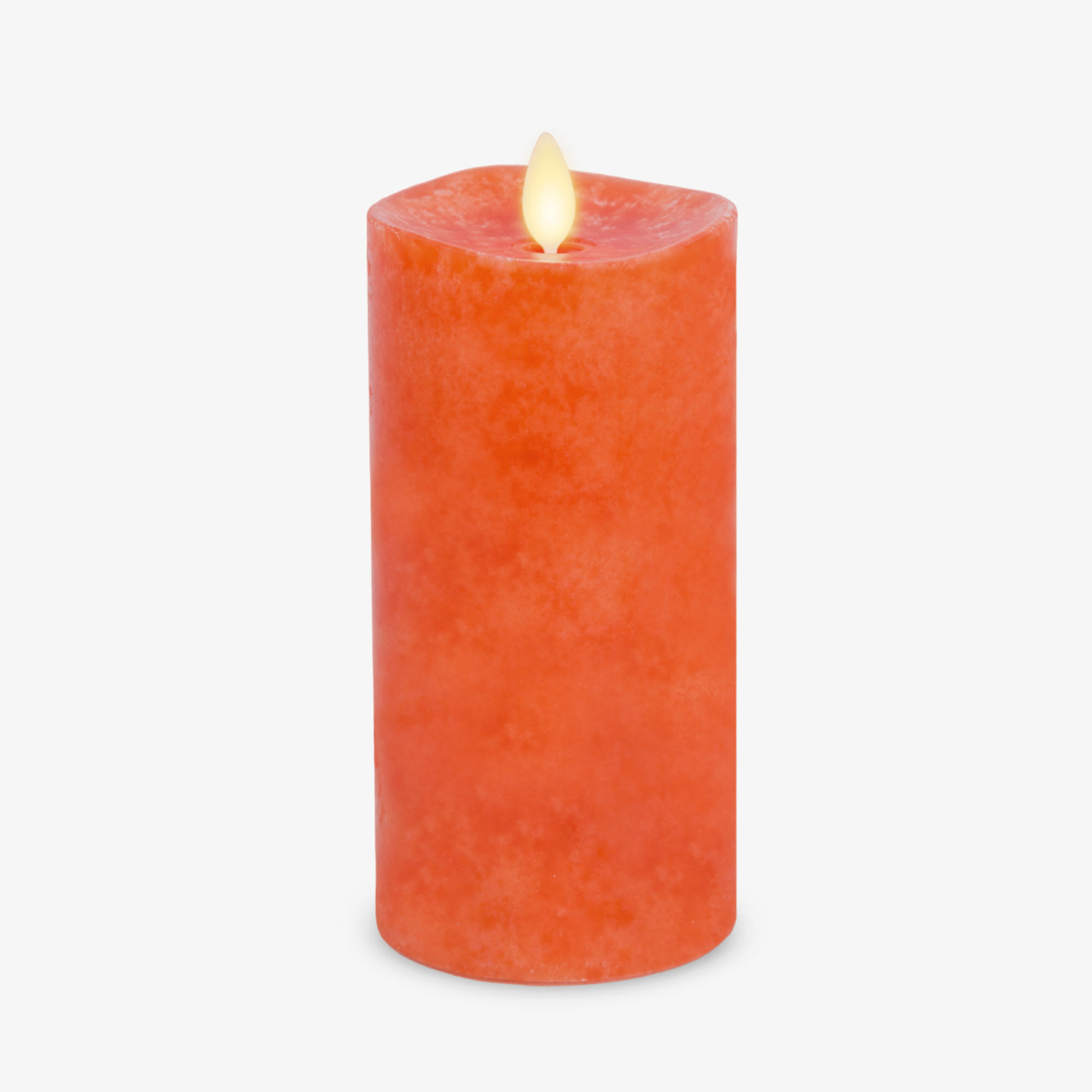 Mottled Harvest Pumpkin Flameless Candle Pillar - Melted Top