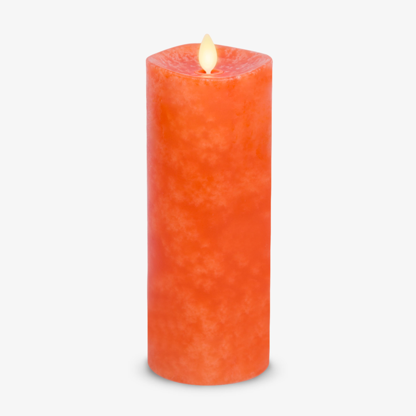 Mottled Harvest Pumpkin Flameless Candle Pillar - Melted Top