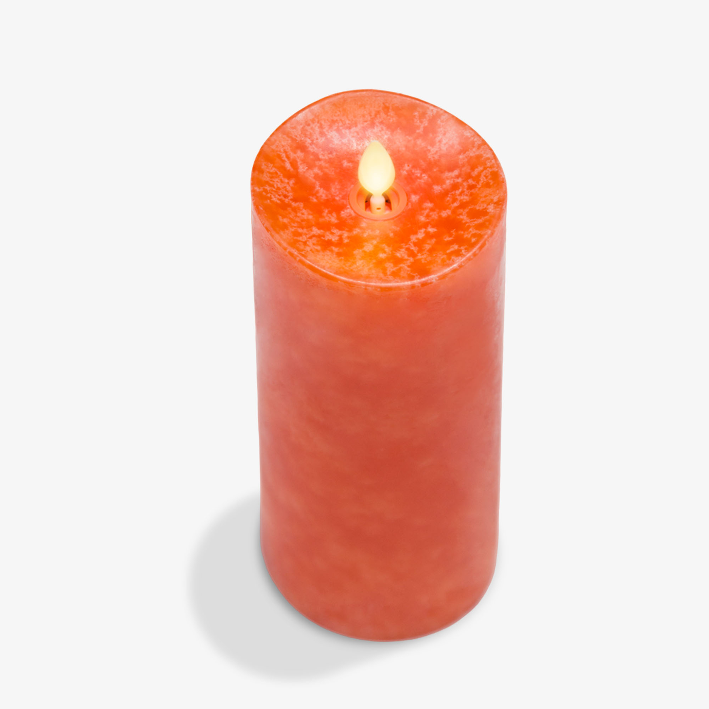 Mottled Harvest Pumpkin Flameless Candle Pillar - Melted Top