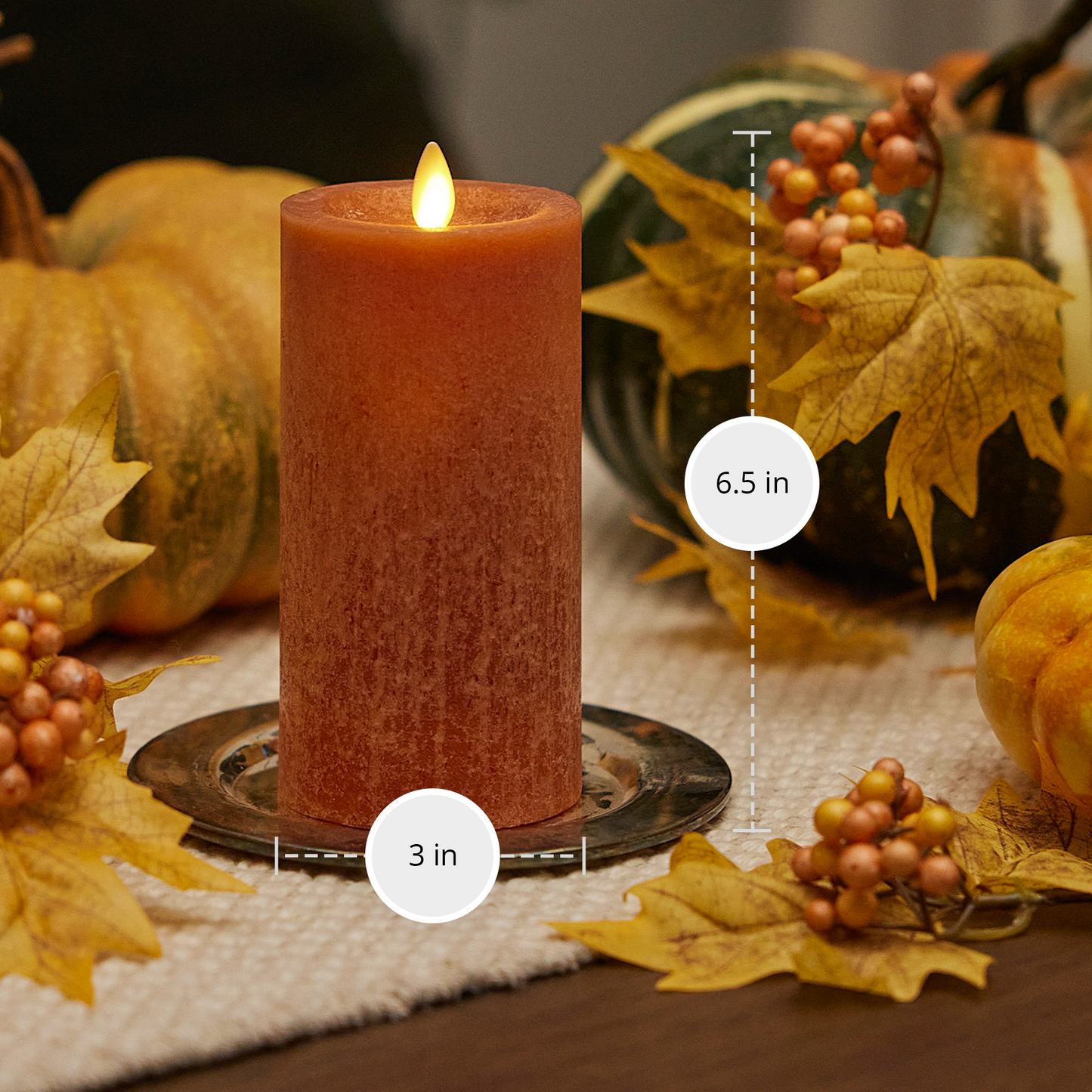 Adobe Seaglass Flameless Candle Pillar - Recessed Top