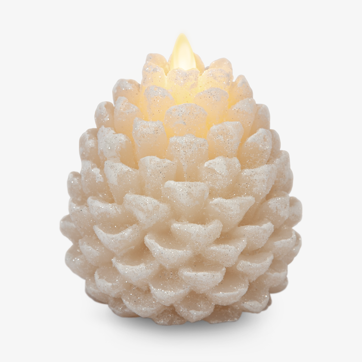 White Swan Flameless Candle Pinecone