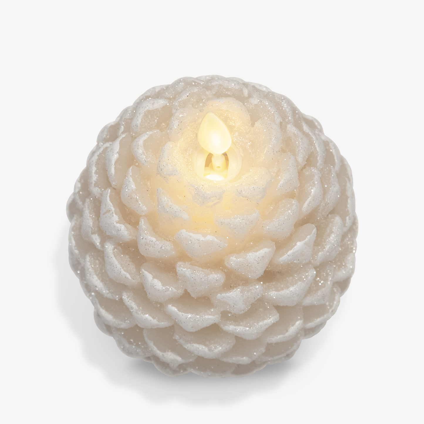 White Swan Flameless Candle Pinecone