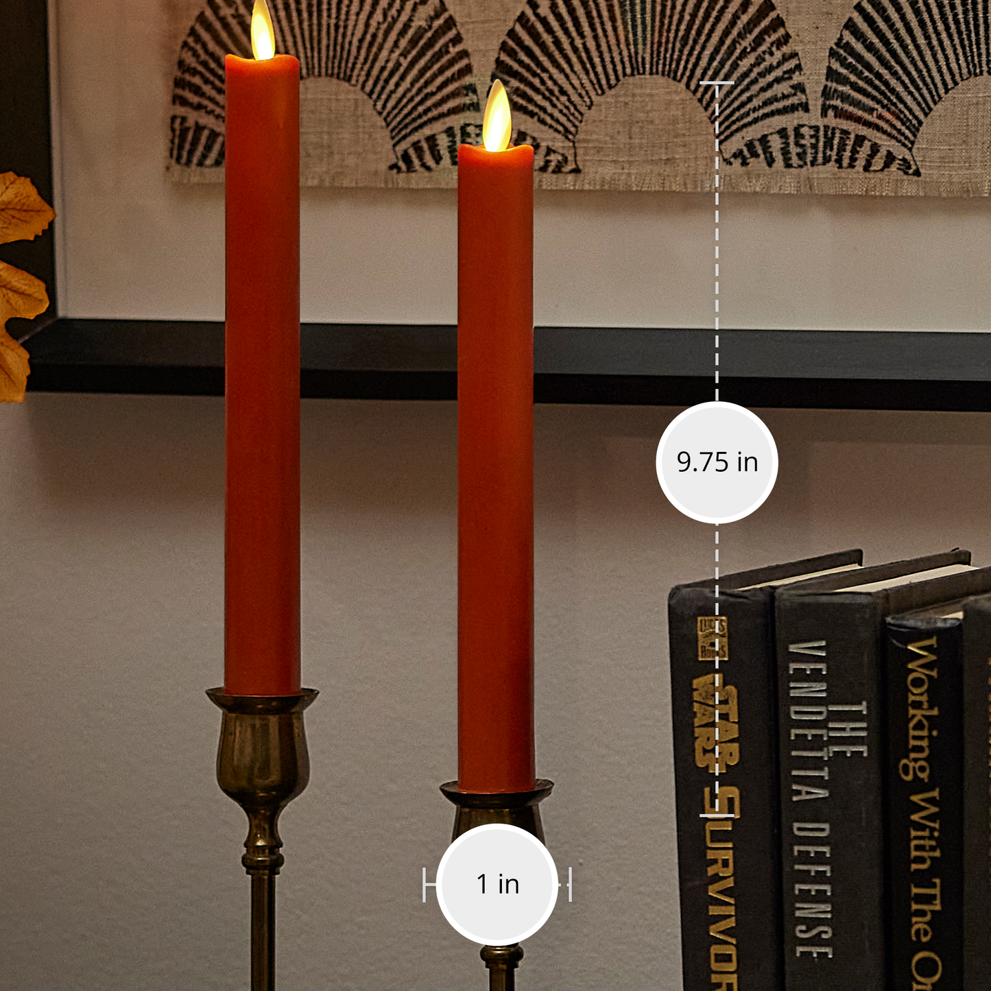 Set of 2 Harvest Pumpkin Flameless Candle Tapers - Melted Top