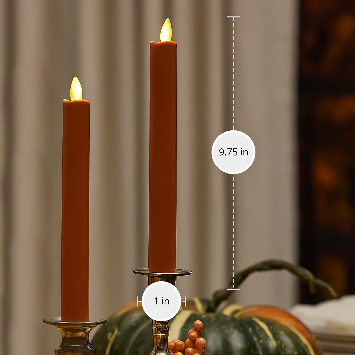 Set of 2 Adobe Flameless Candle Tapers - Melted Top