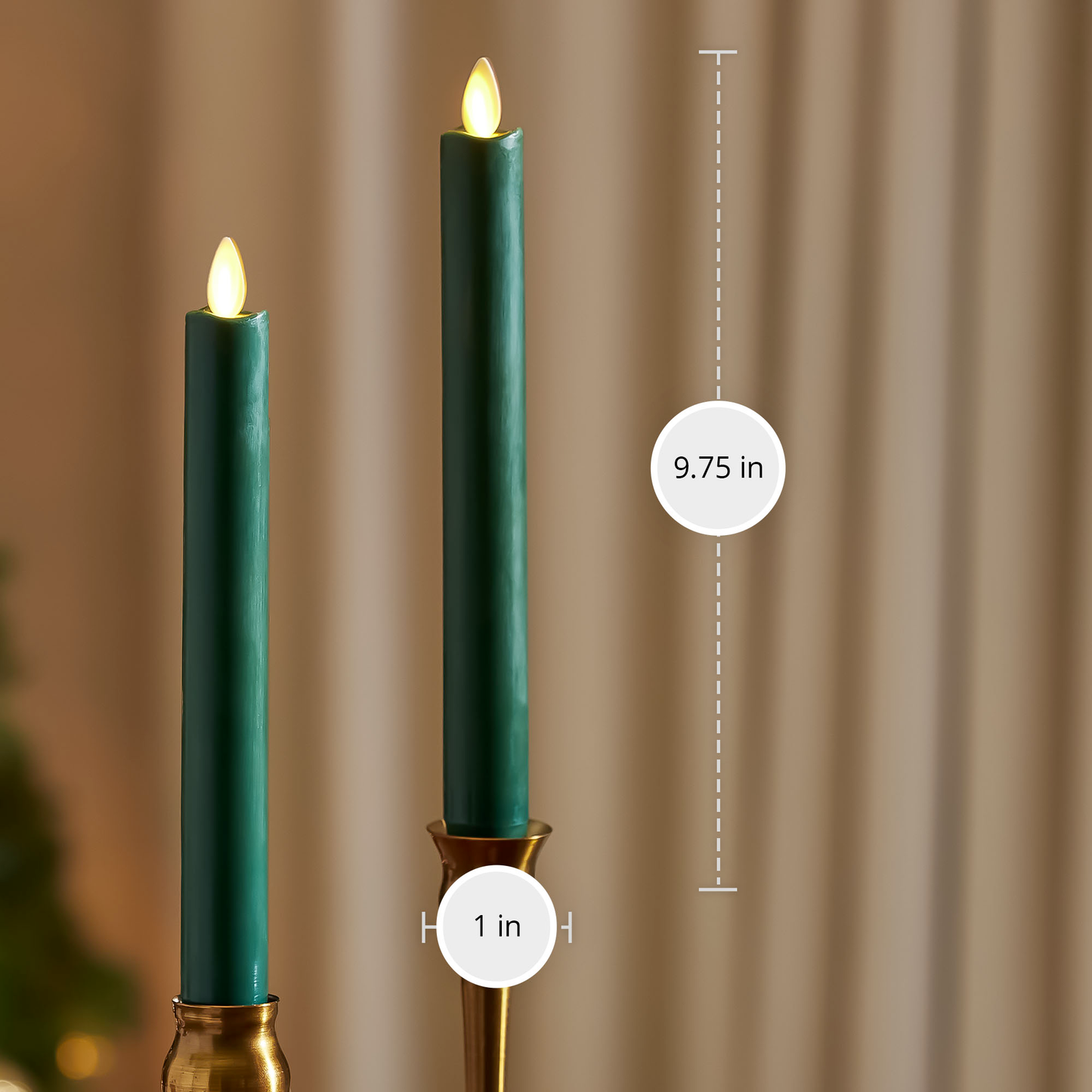 an image of Luminara's green flameless candles