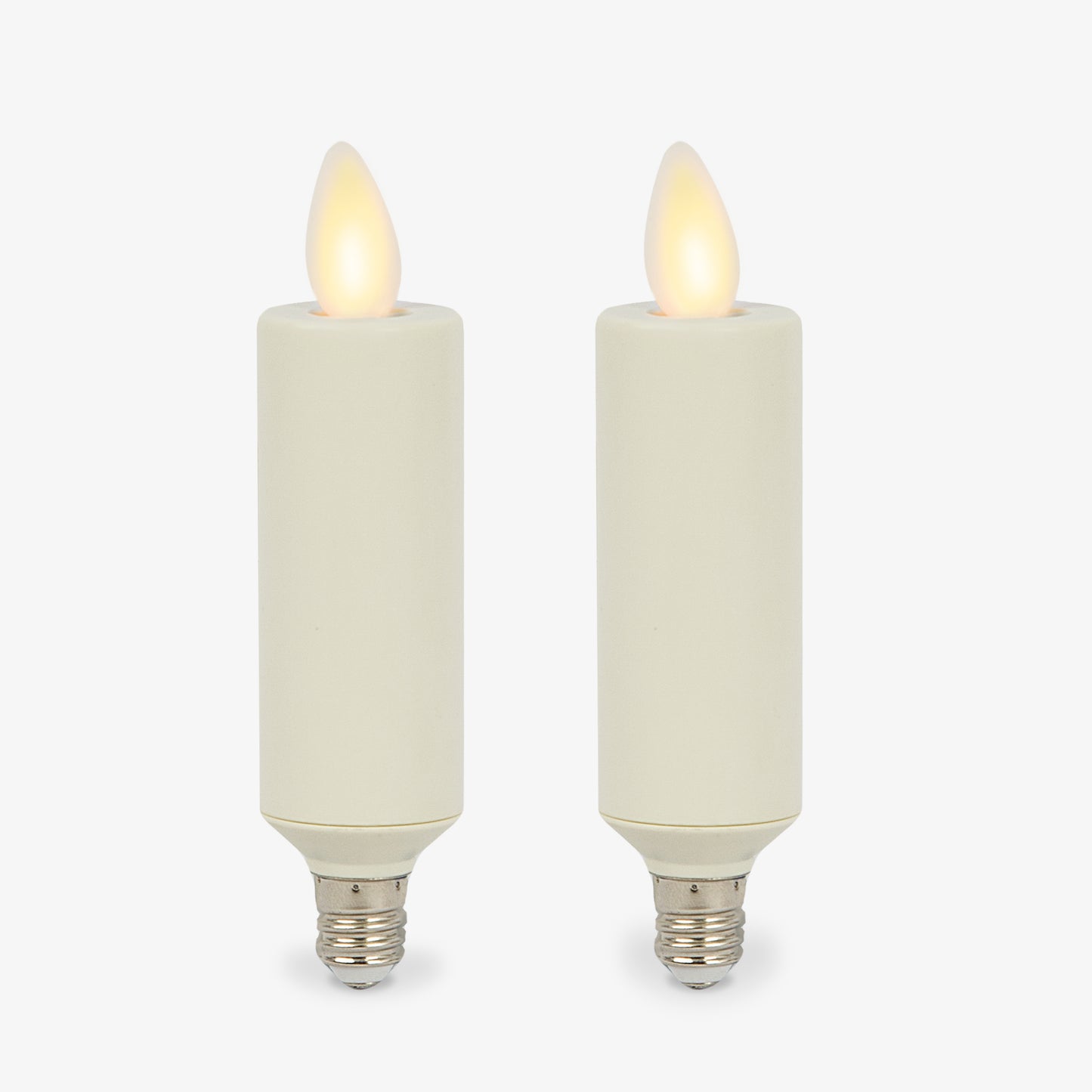 Set of 2 Pearl Ivory Flameless Candle E12 Taper Bulbs