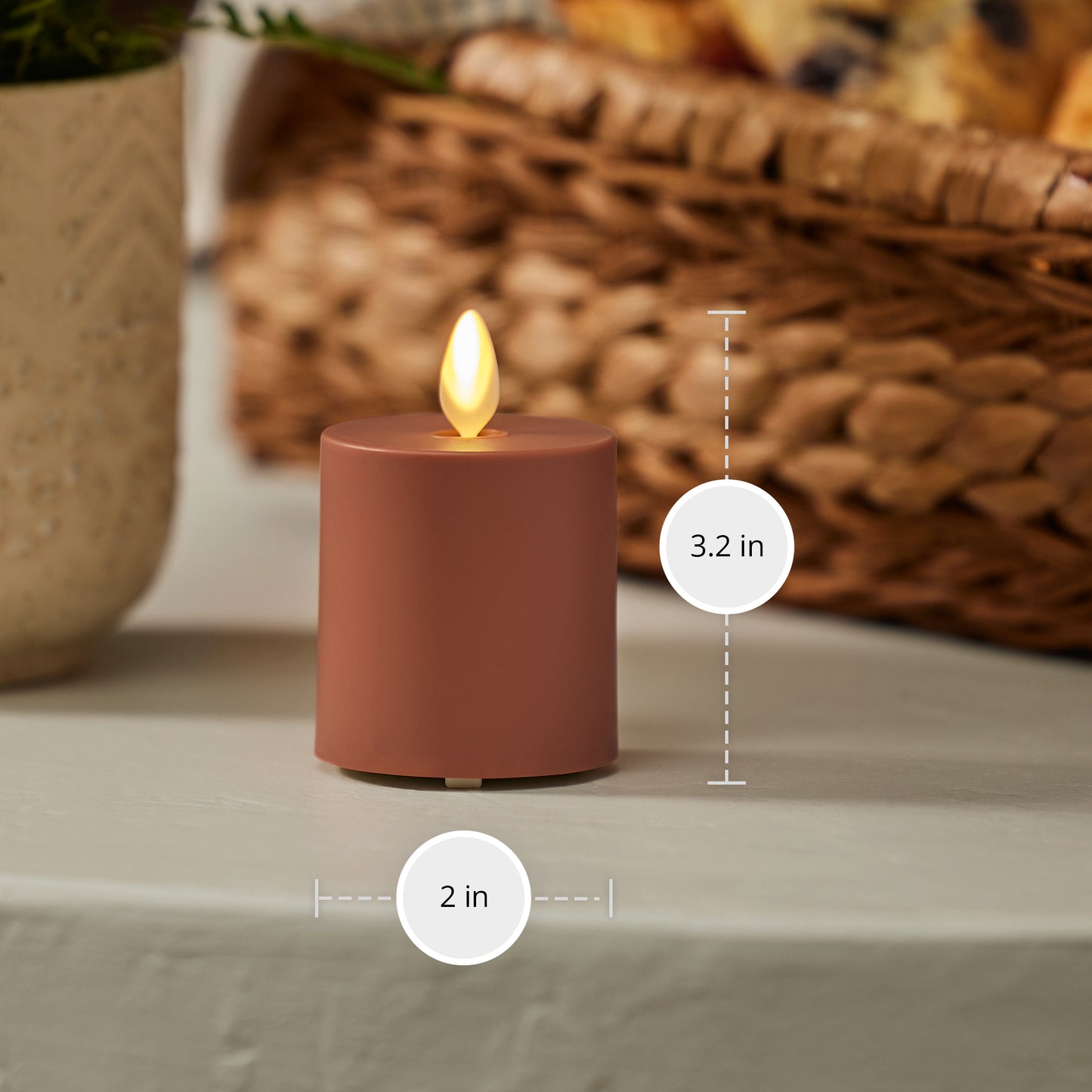 Baked Clay Outdoor Flameless Candle Votive