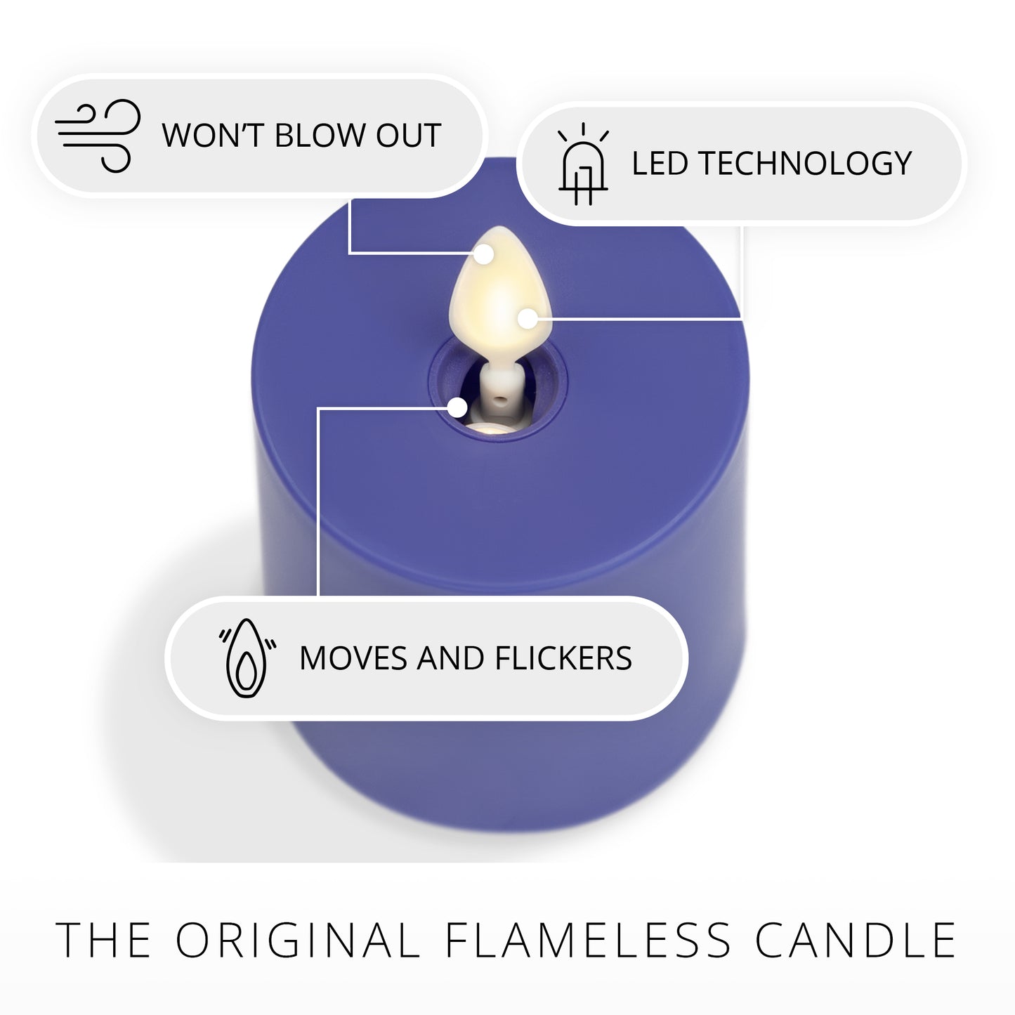 Vivid Ultramarine Outdoor Flameless Candle Votive