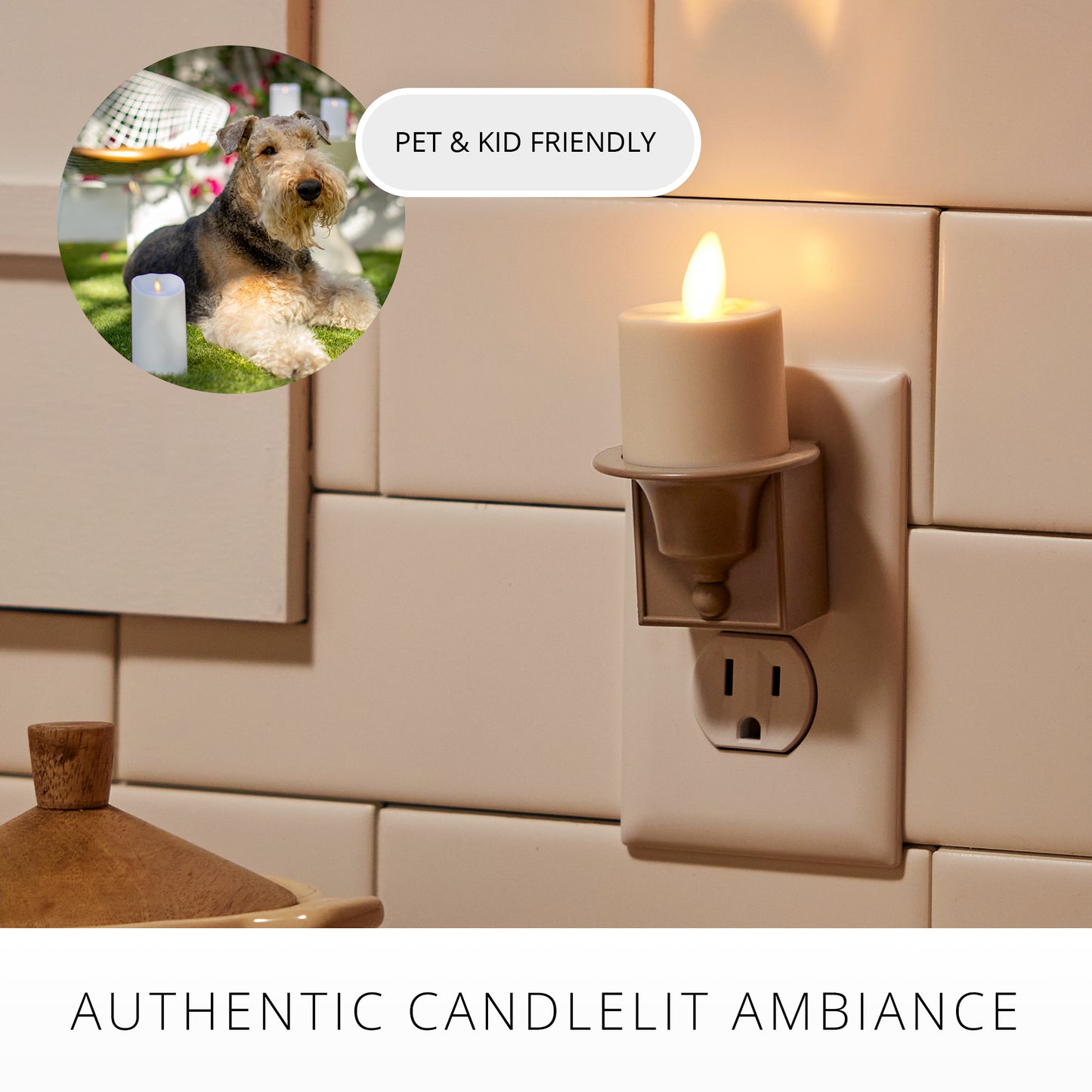 Timeless Taupe Flameless Candle Nightlight