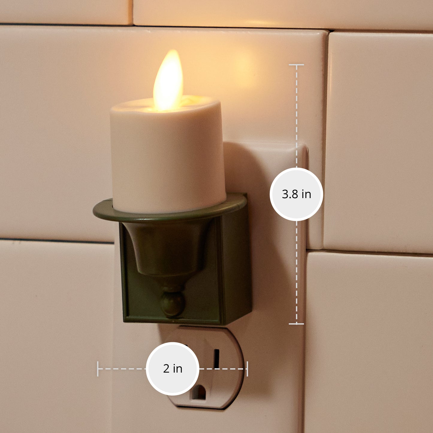 Loden Green Flameless Candle Nightlight