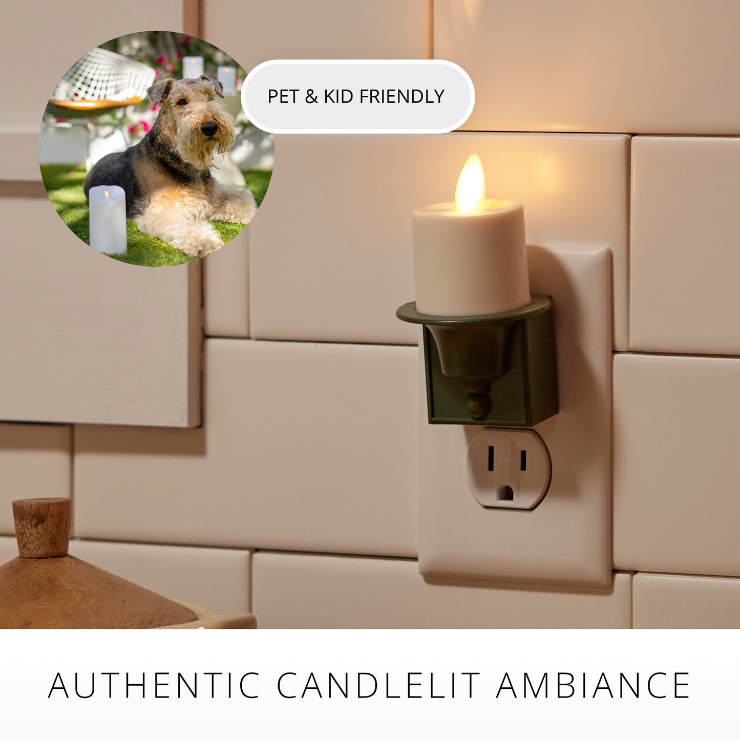 Loden Green Flameless Candle Nightlight