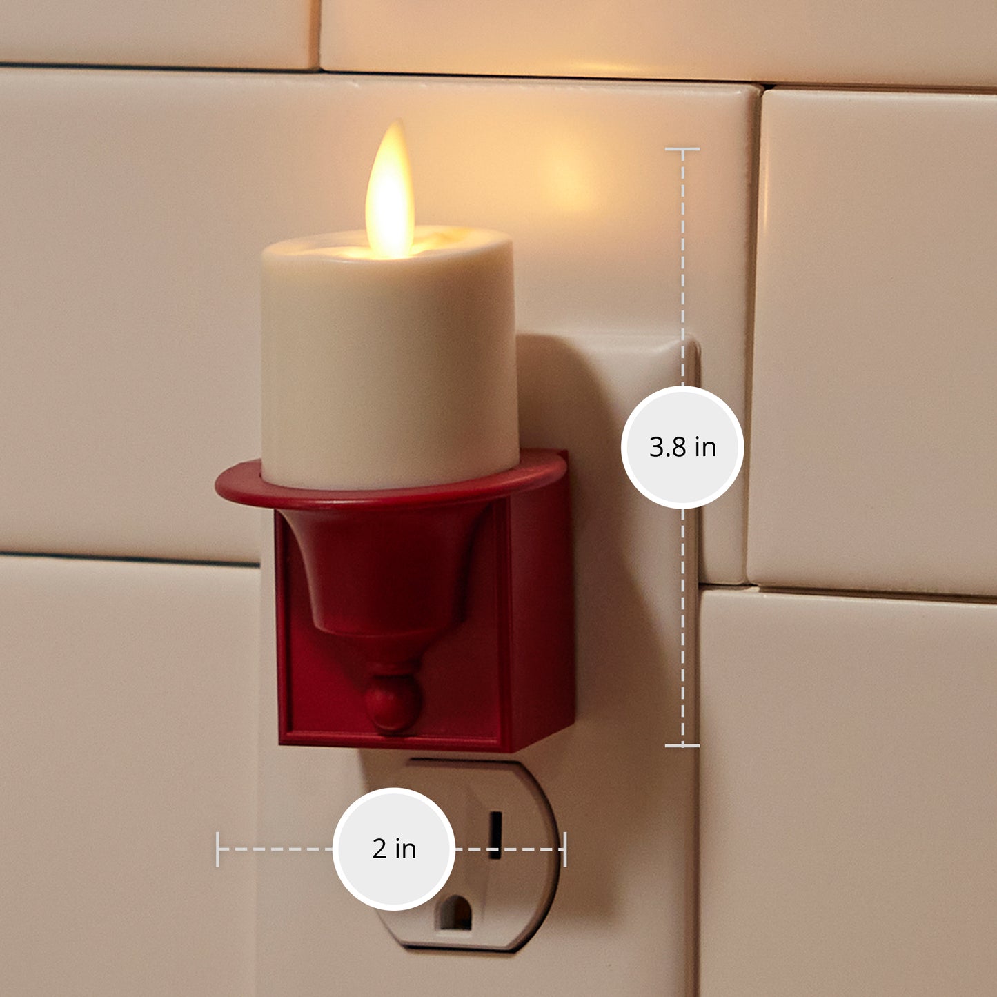 Holiday Red Flameless Candle Nightlight