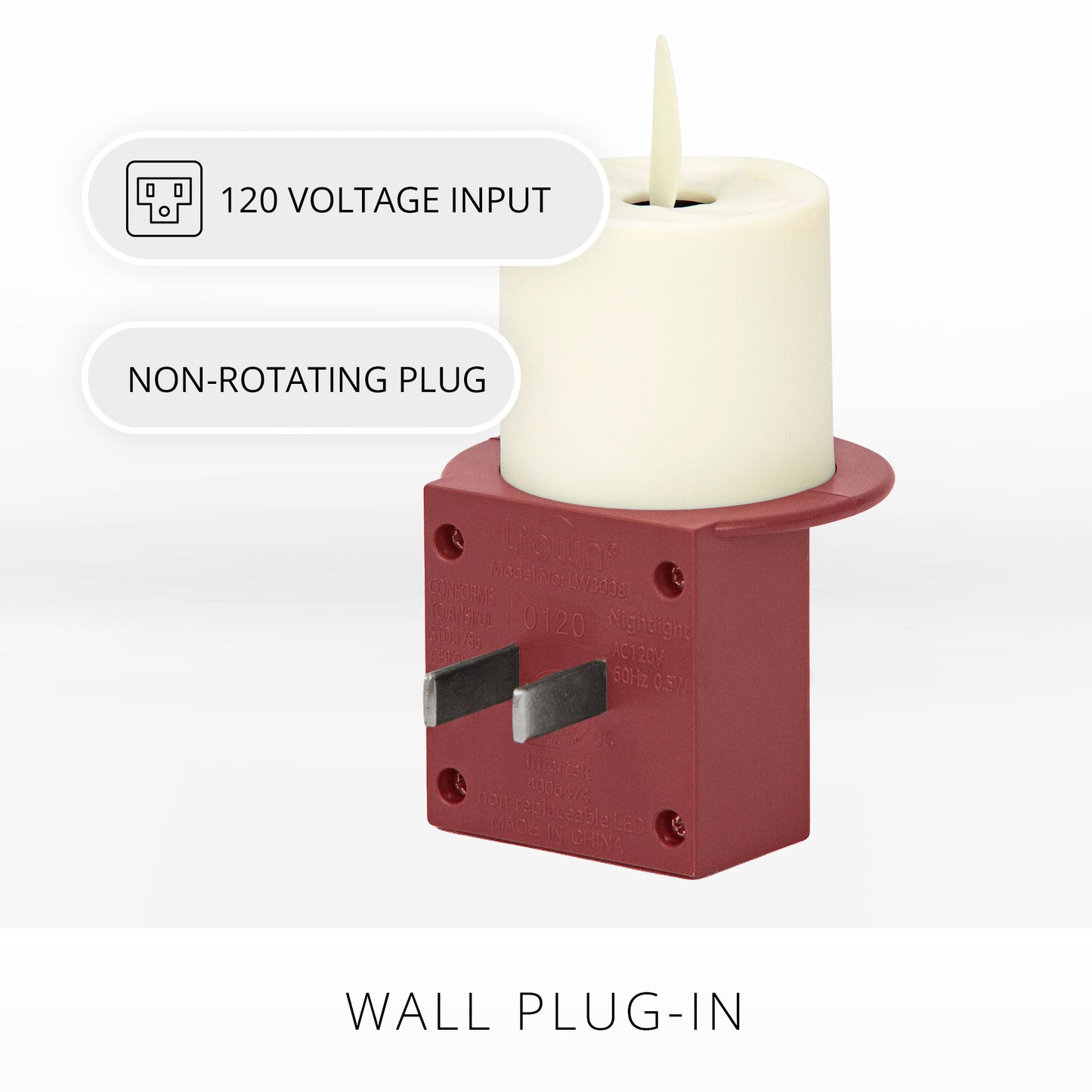 Holiday Red Flameless Candle Nightlight