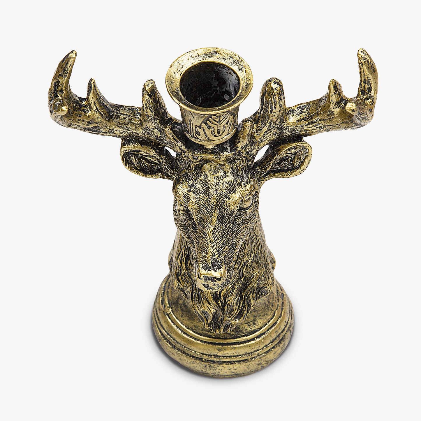 Brass Reindeer Taper Holder
