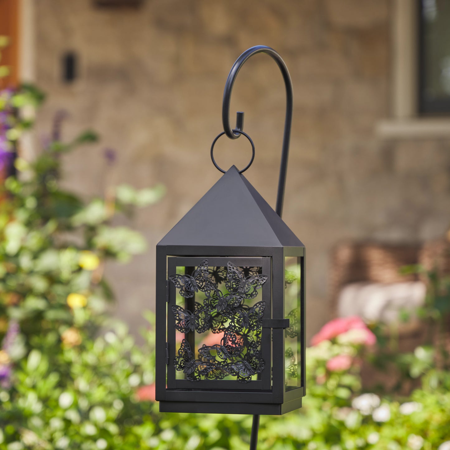11.5" Butterfly Lantern with 38" Shepherd's Hook (Lantern Only)