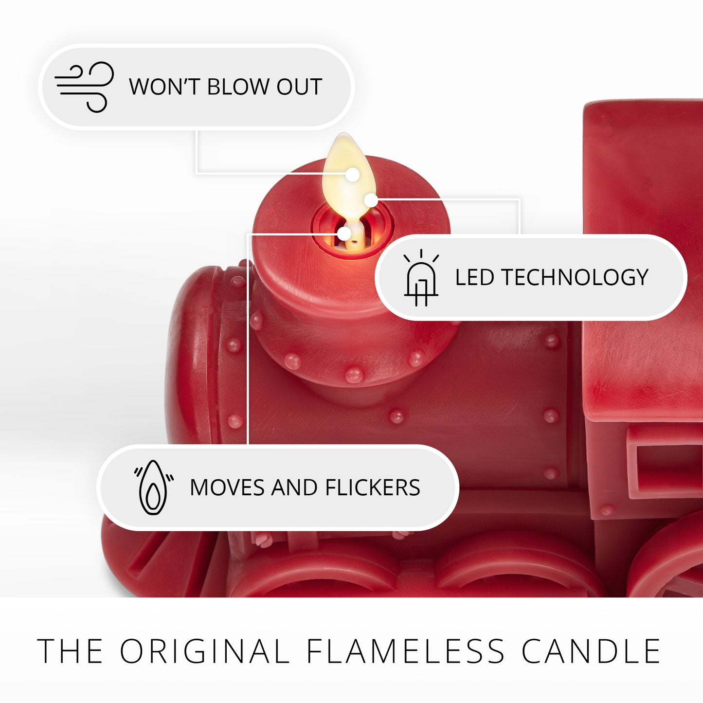 Holiday Red Flameless Candle Holiday Train