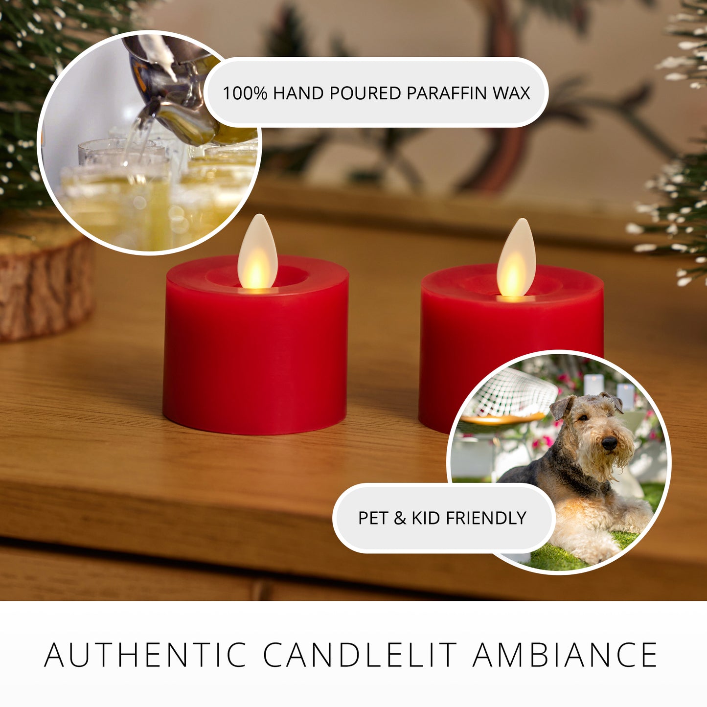 Holiday Red Flameless Candle Tealights