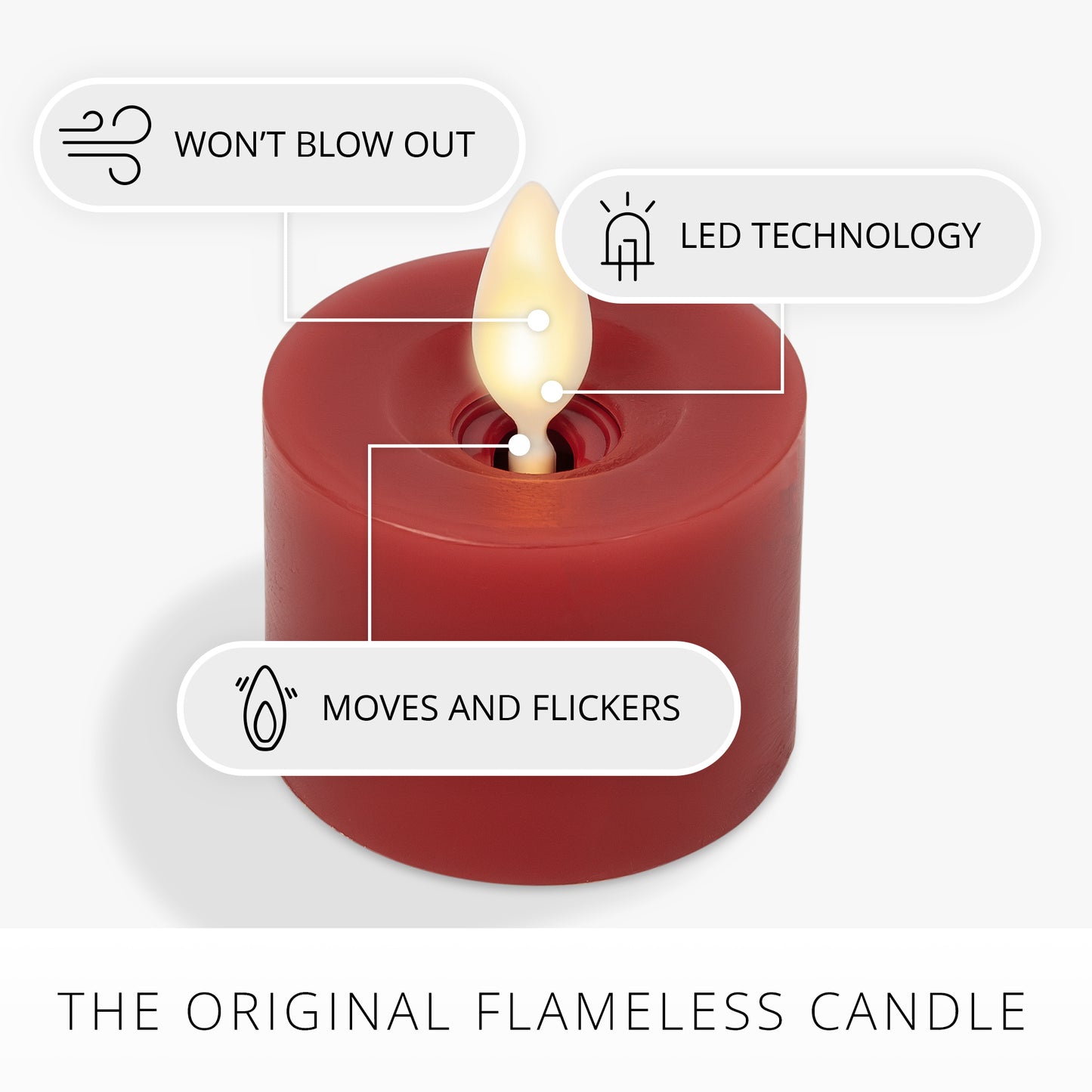 Holiday Red Flameless Candle Tealights